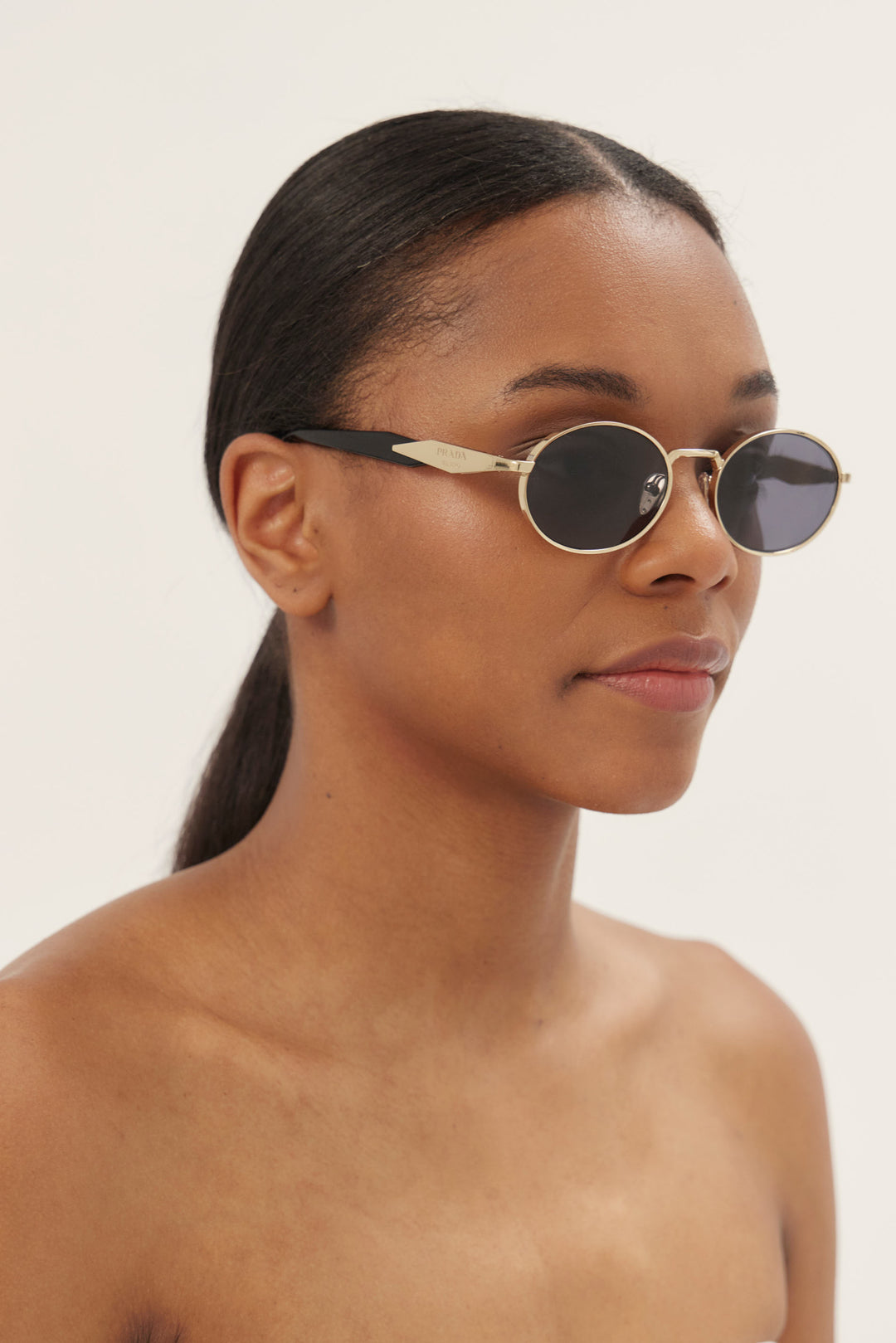 Prada gold round sunglasses