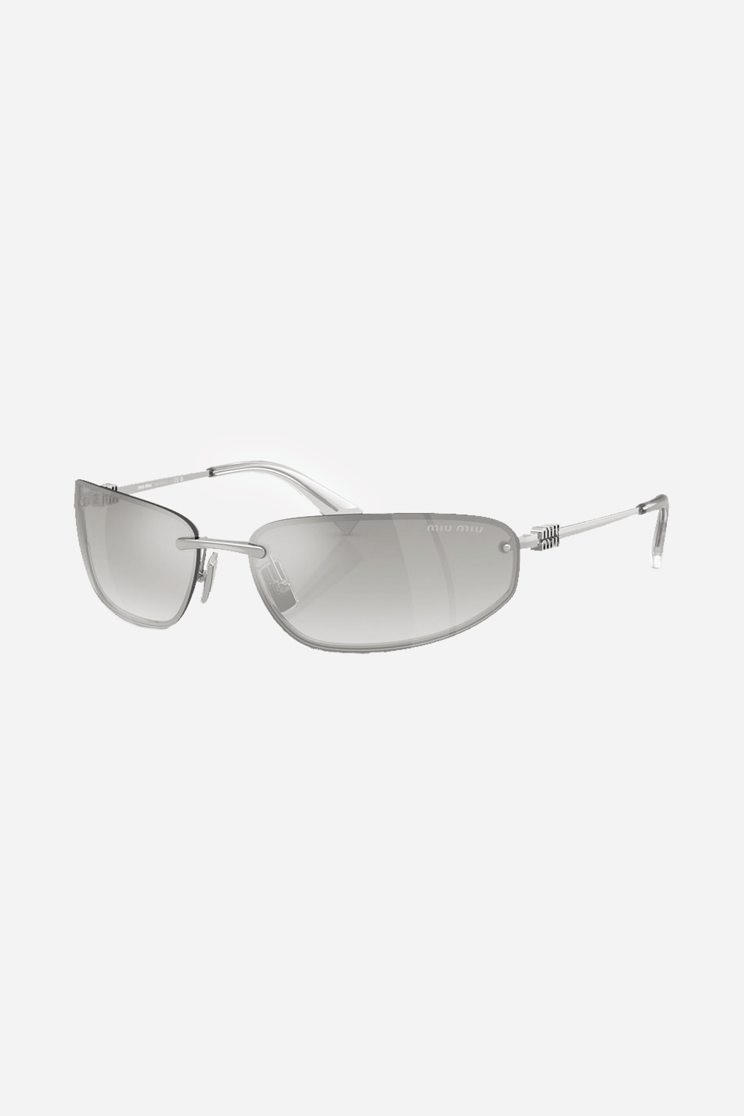 Miu Miu silver racing sunglasses 0MU A50S 1BC8H1