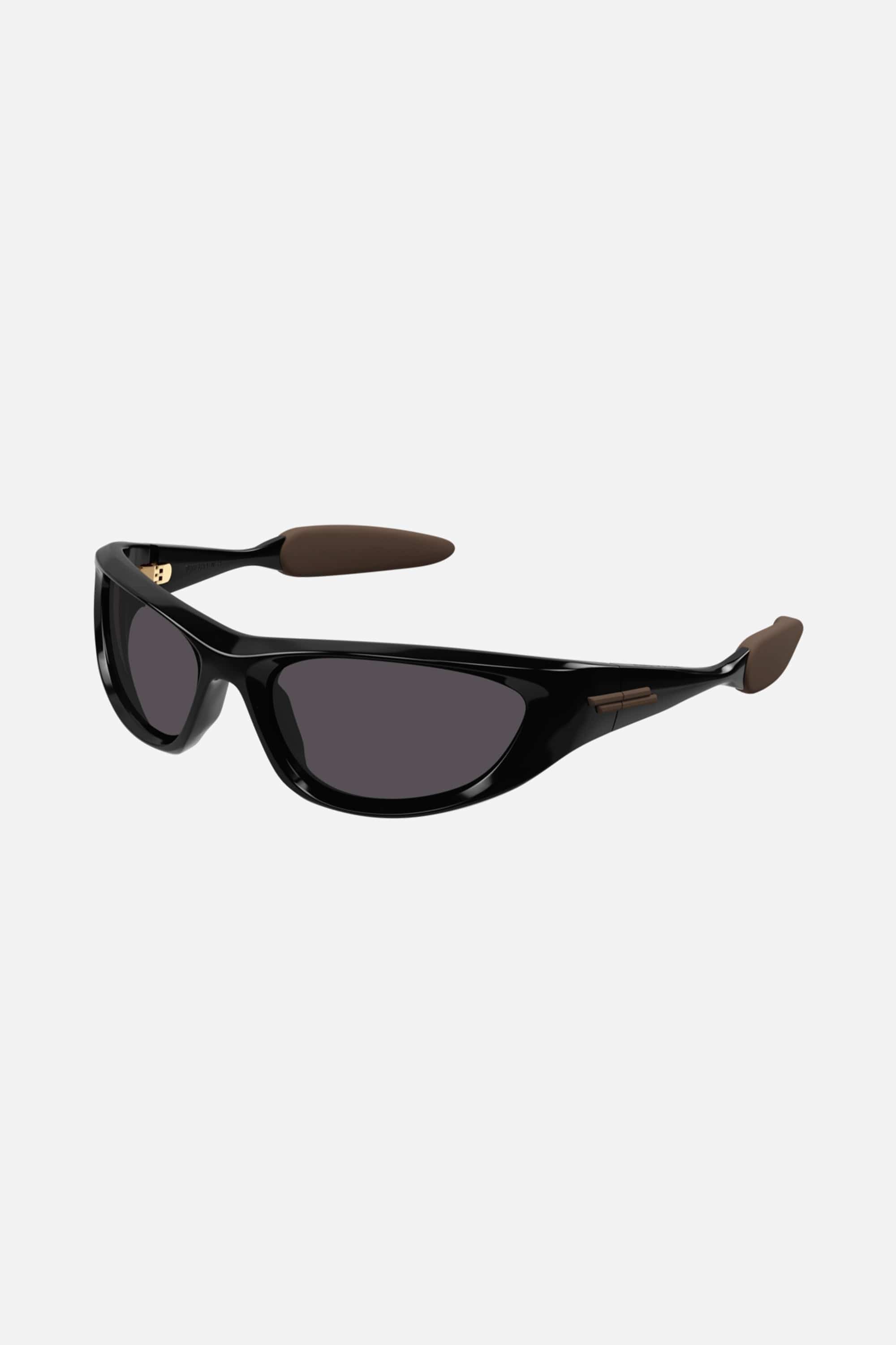 Bottega Veneta wrap around black sunglasses