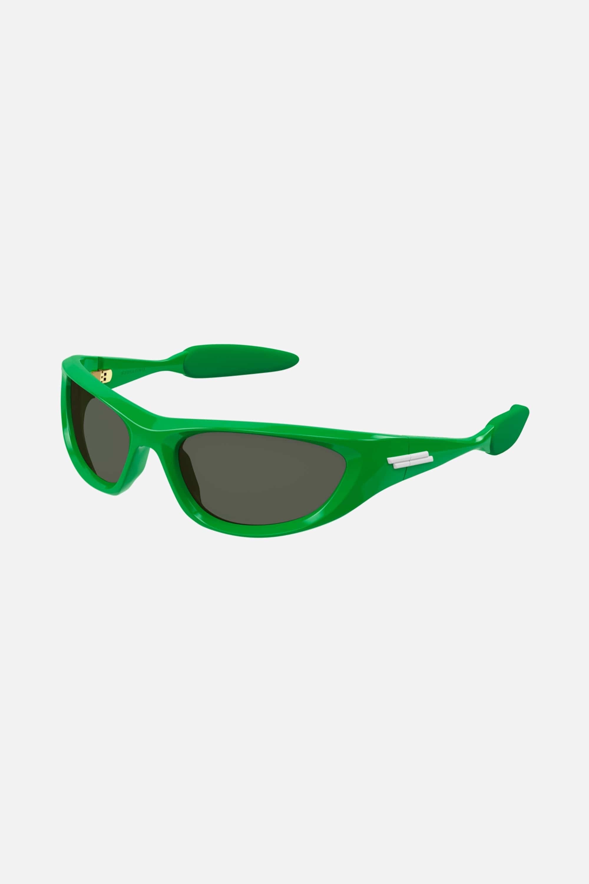 Bottega Veneta wrap around green sunglasses