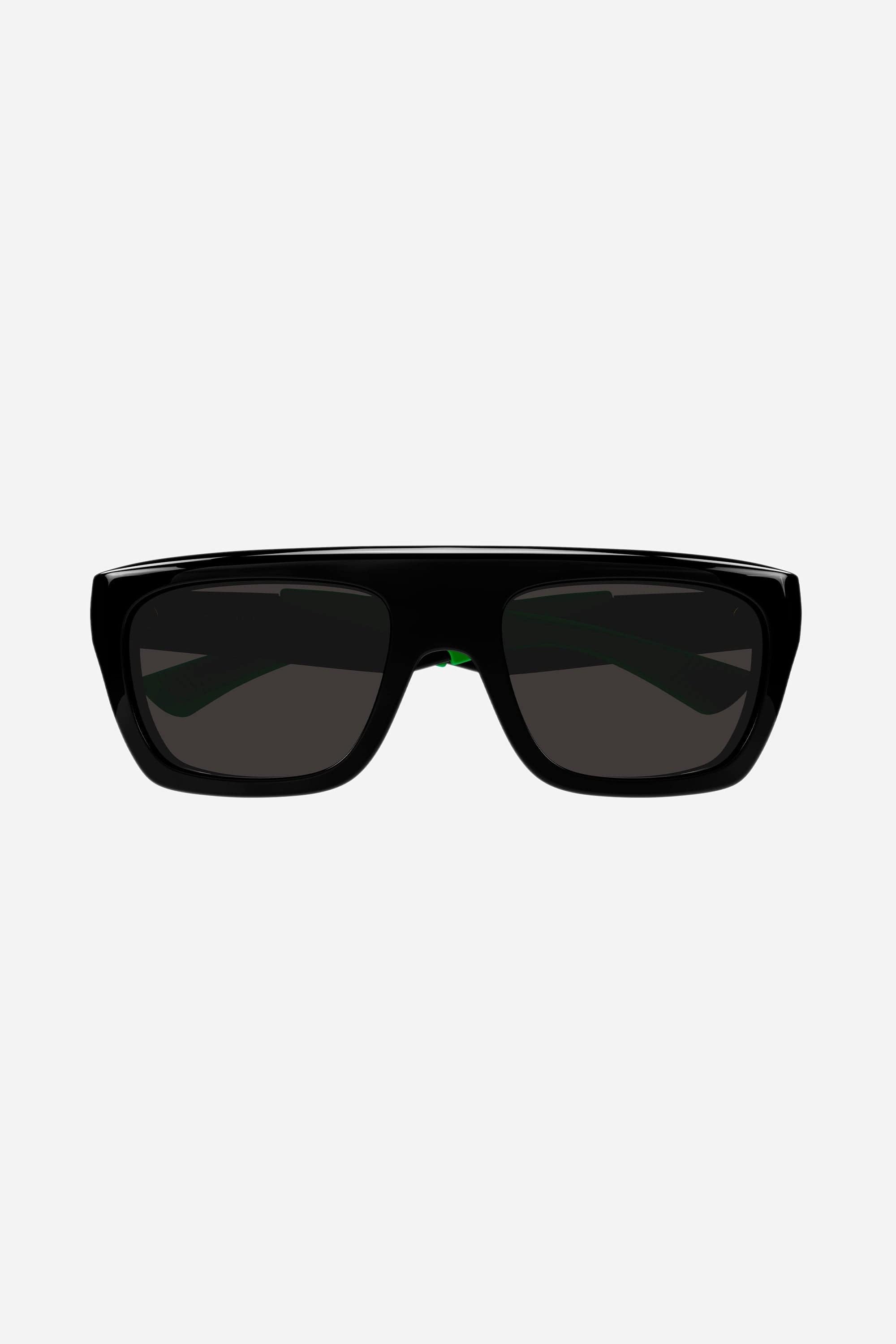 Bottega Veneta wrap around squared black sunglasses