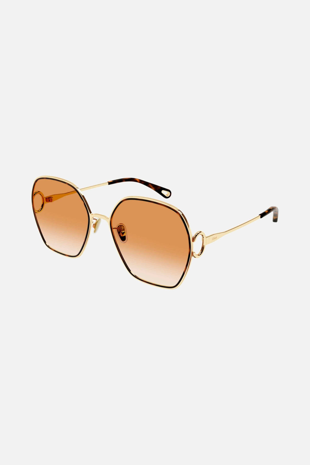 Chloe feminine metal yellow sunglasses