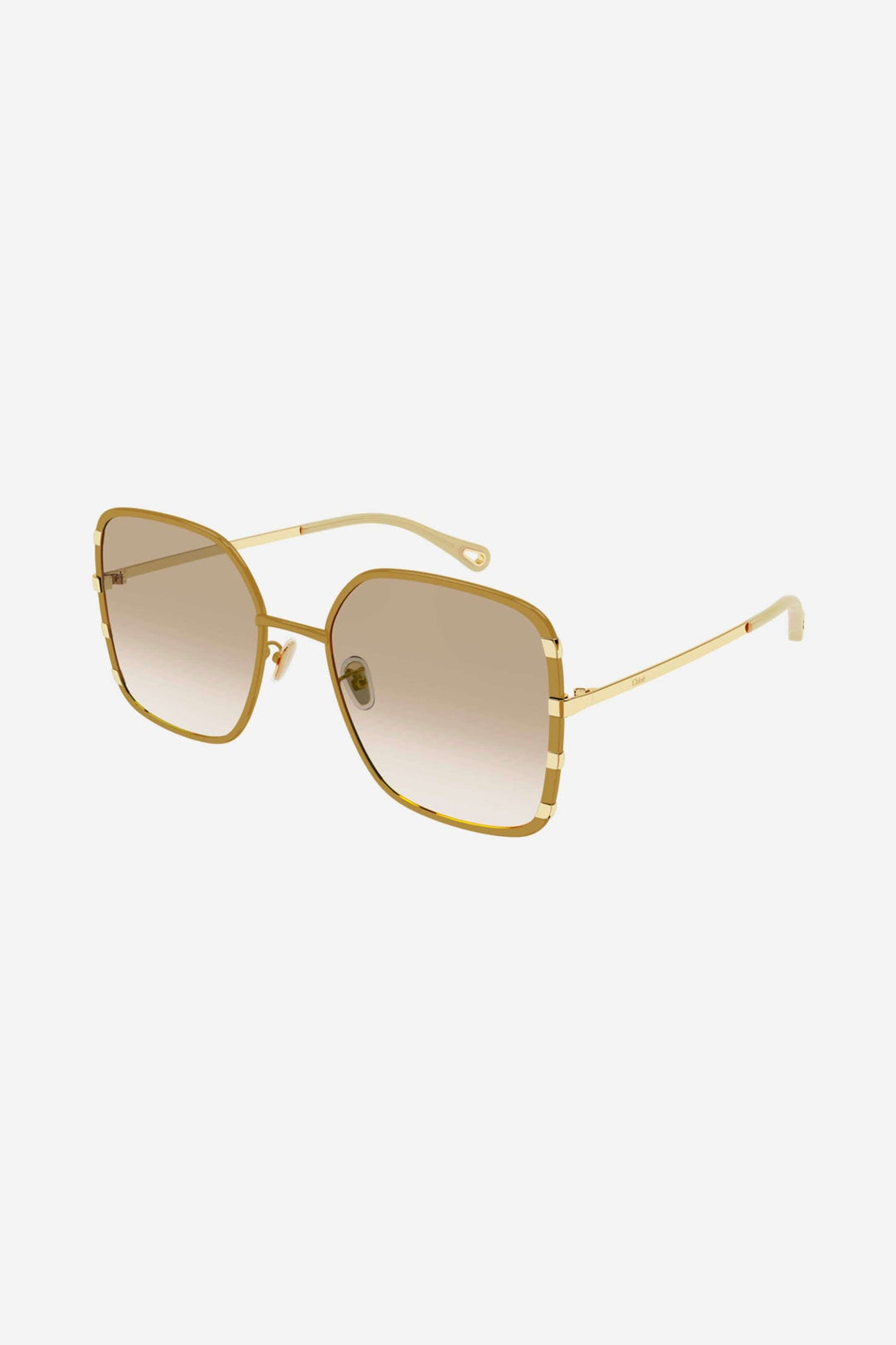 Chloe metal squared matt light brown sunglasses