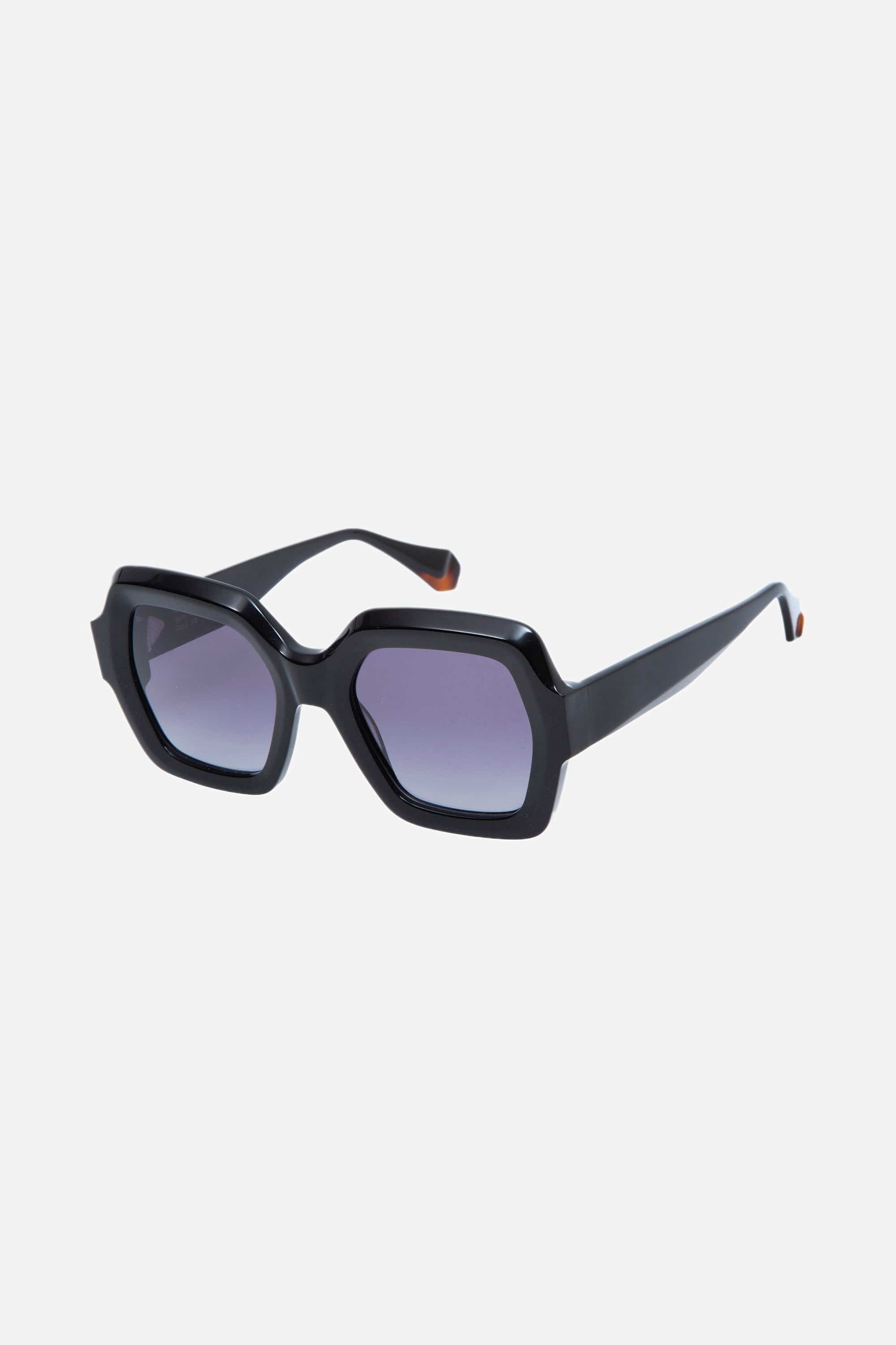 Gigi Studios hexagonal black sunglasses