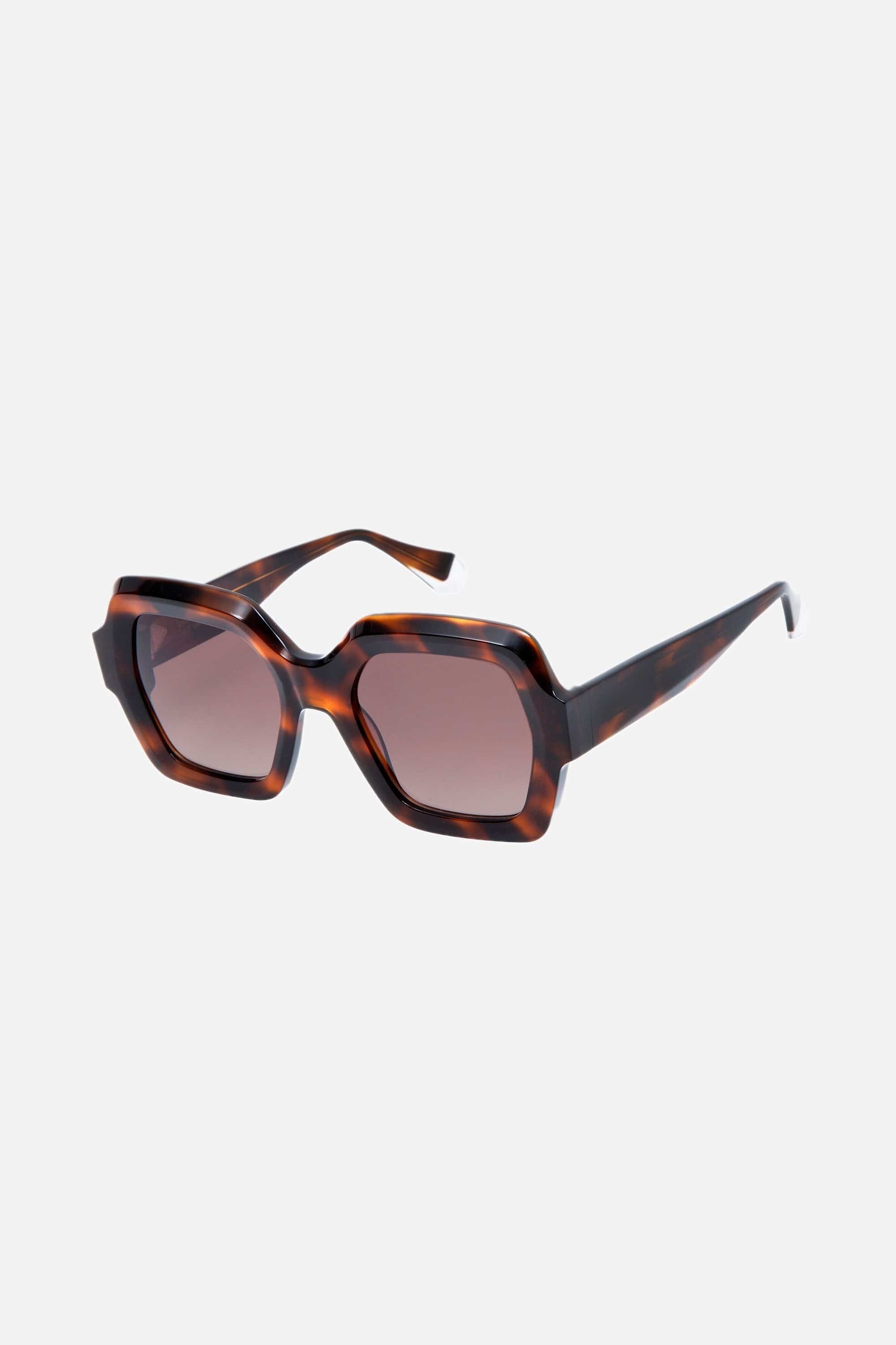 Gigi Studios hexagonal havana sunglasses