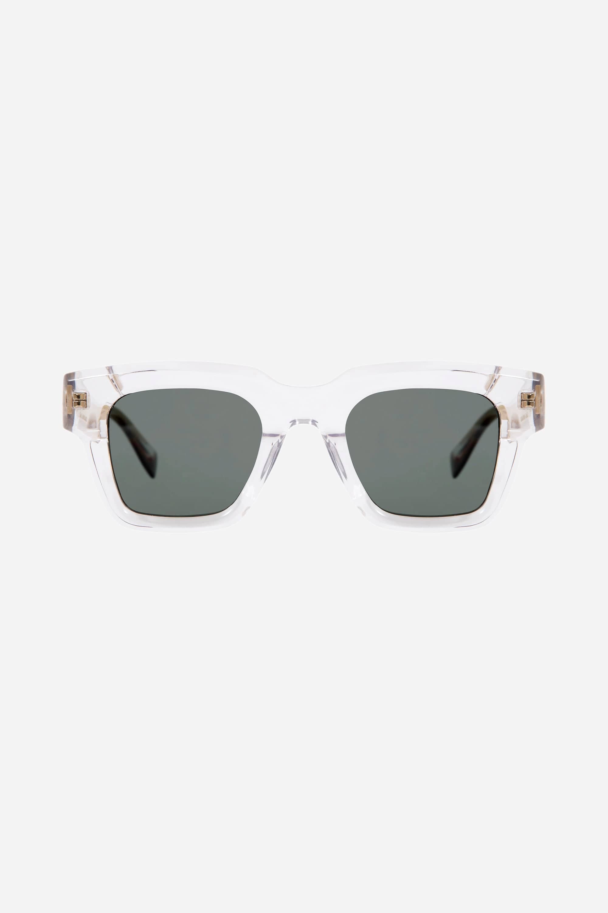 Gigi Studios squared crystal and green sunglasses