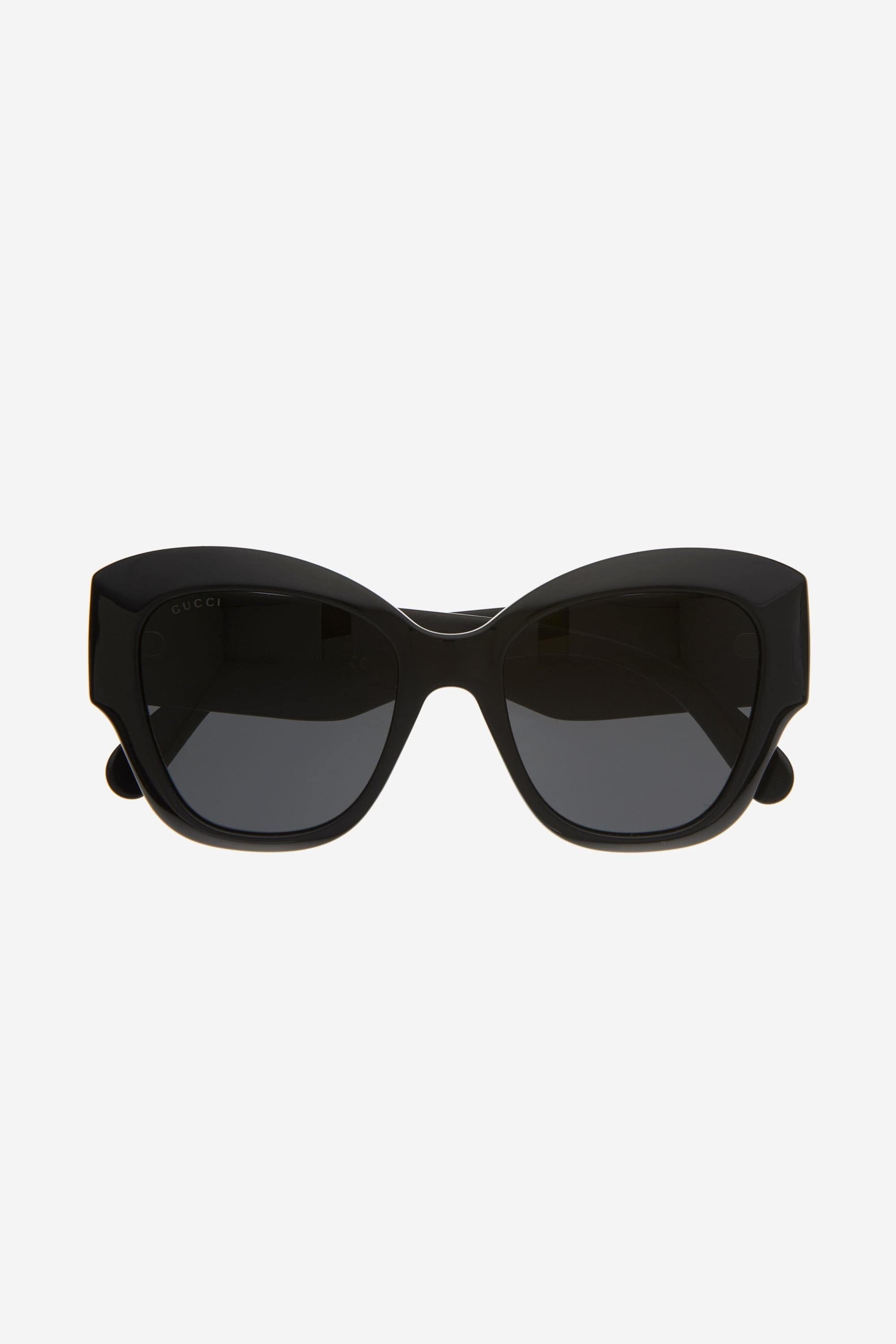 Gucci black cat-eye sunglasses with matalasse temple