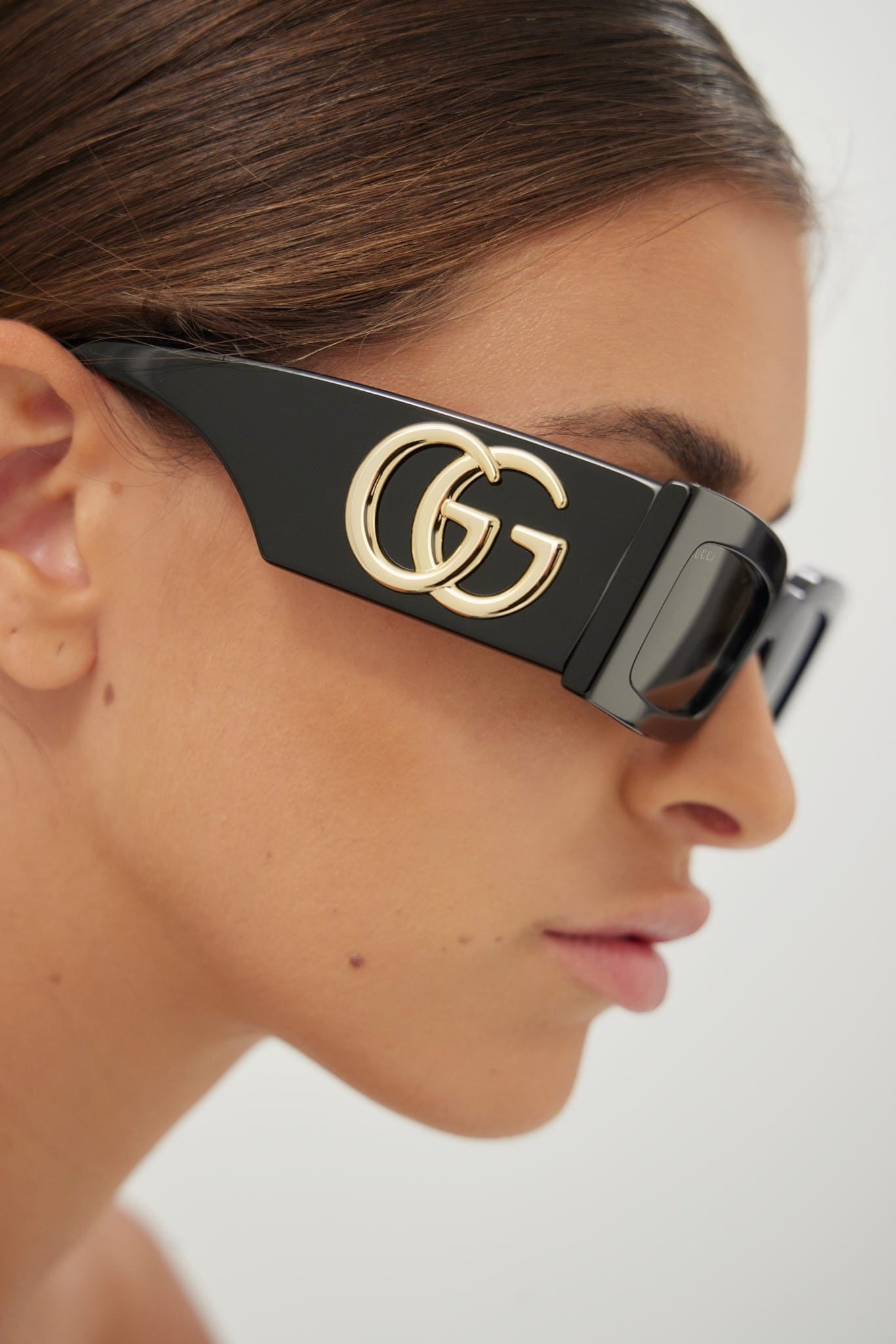 Gucci black rectangular sunglasses