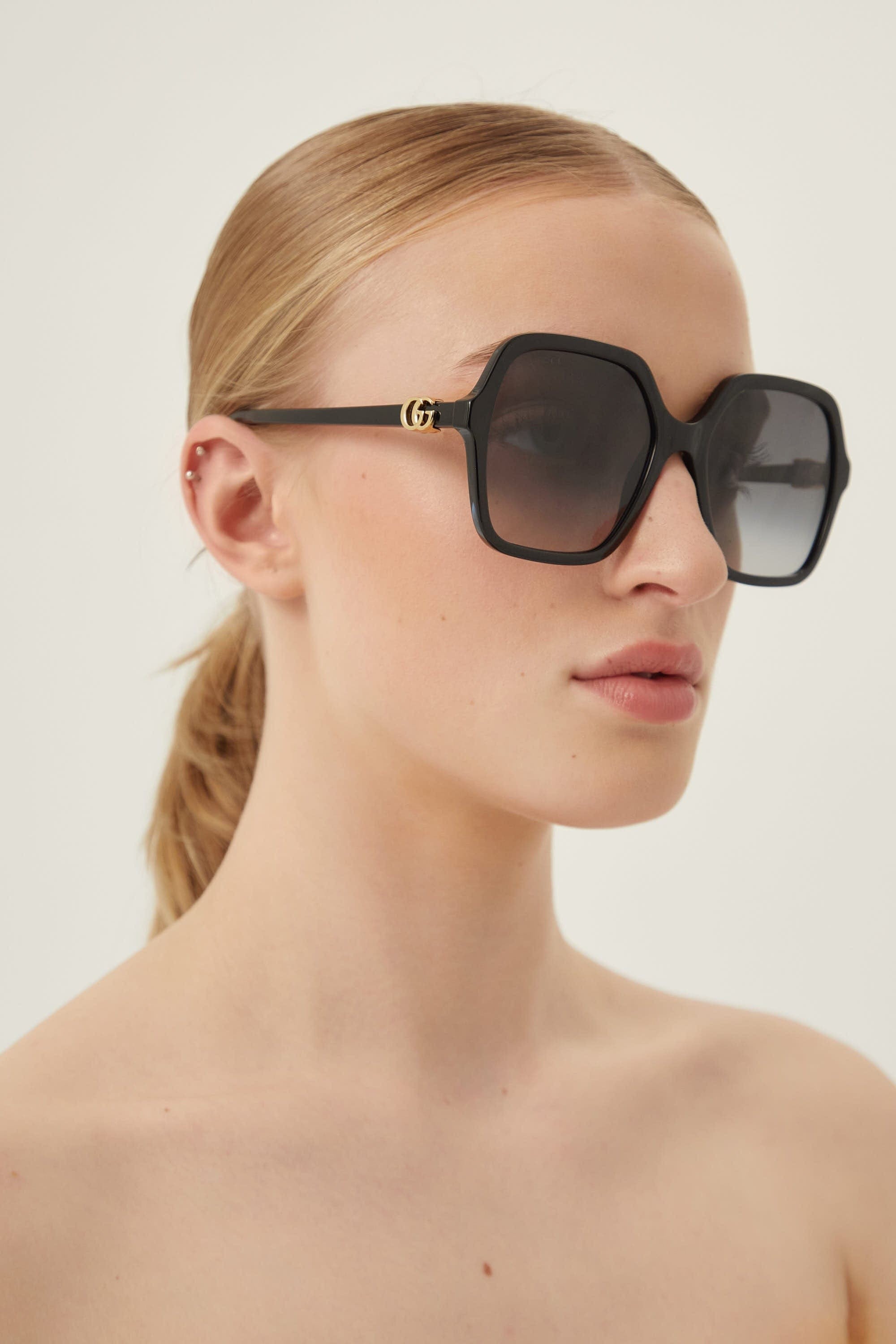 Gucci black square sunglasses