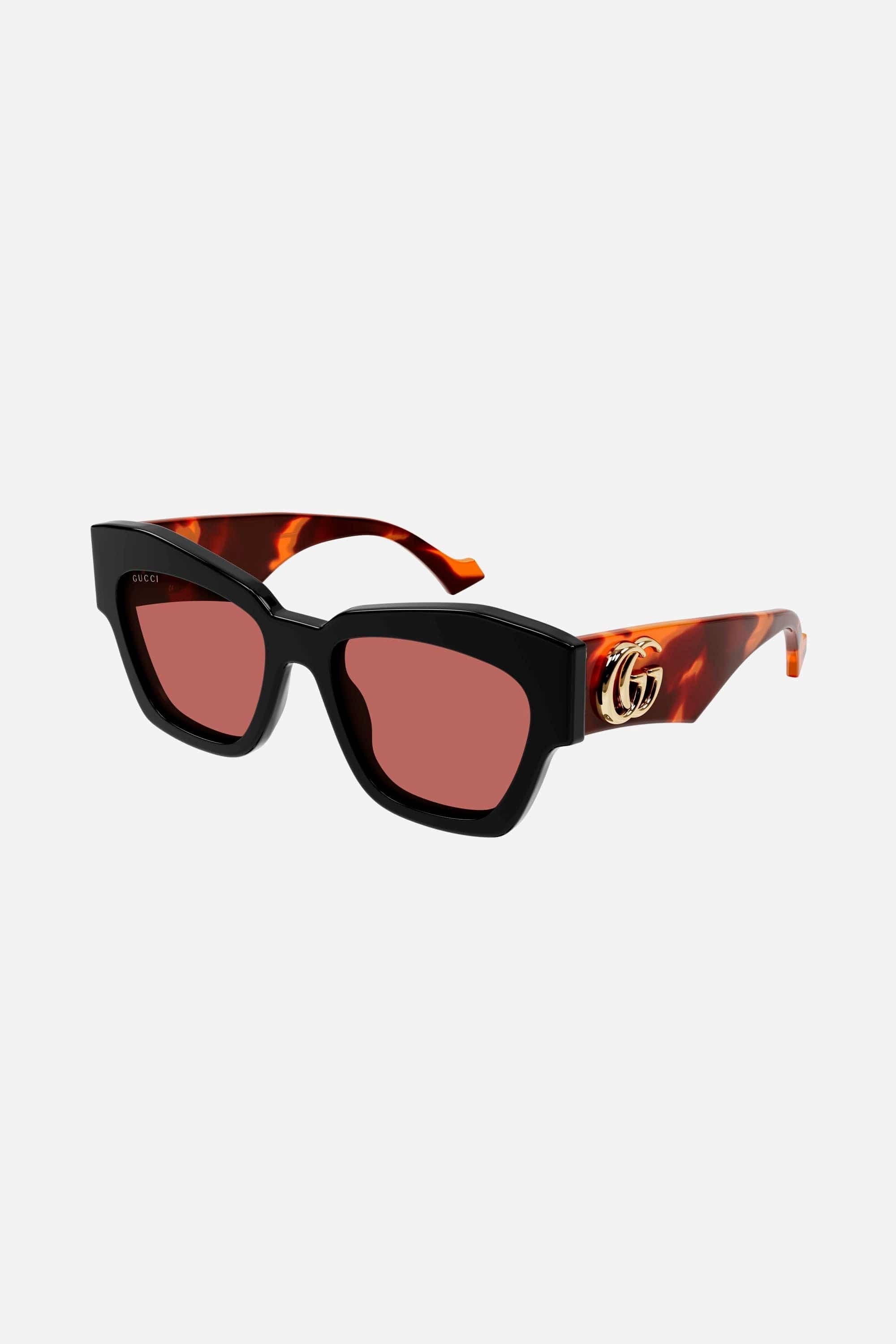 Gucci brown and pink chuncky cat eye sunglasses