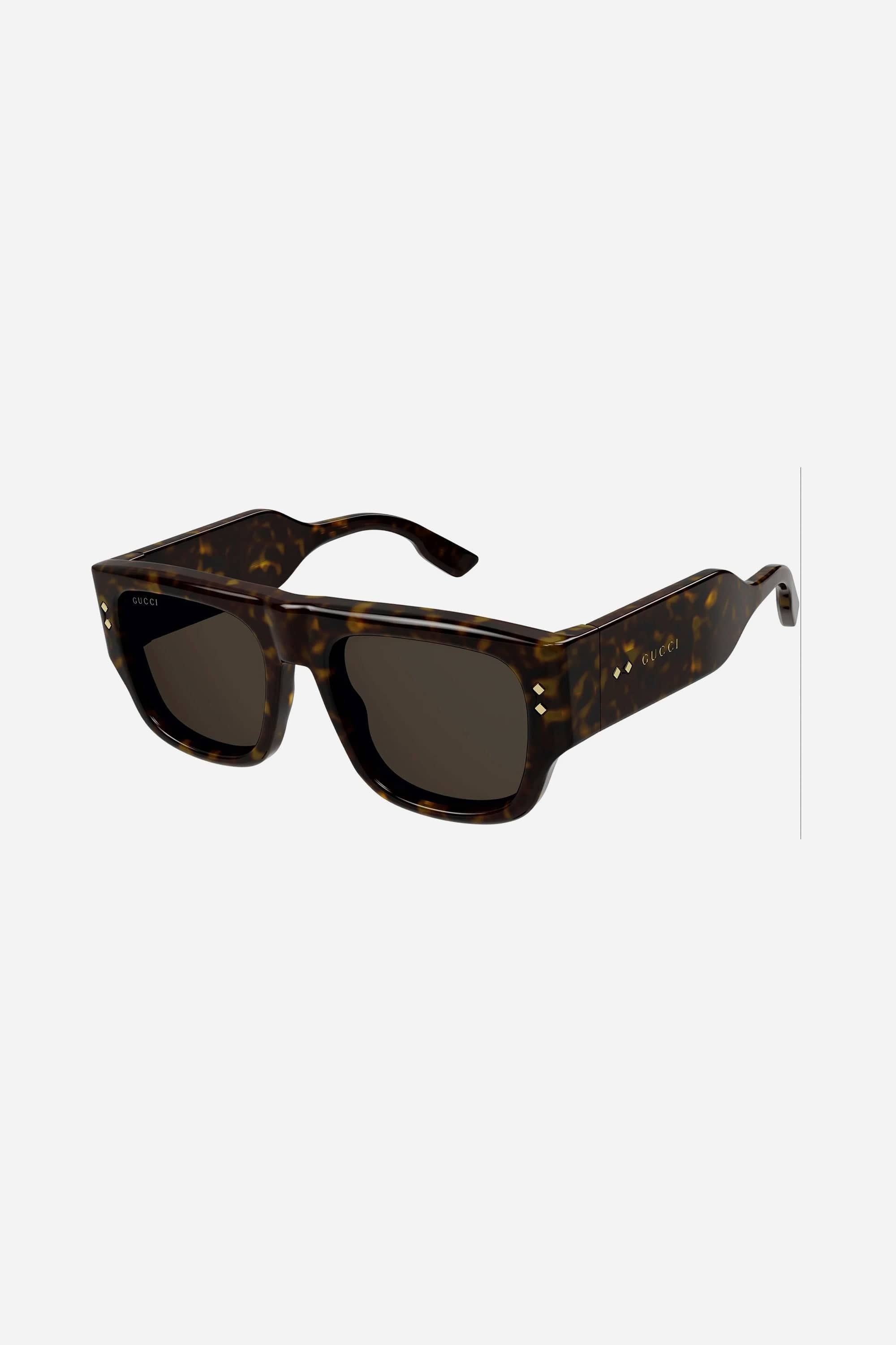 Gucci flat top havana squared sunglasses