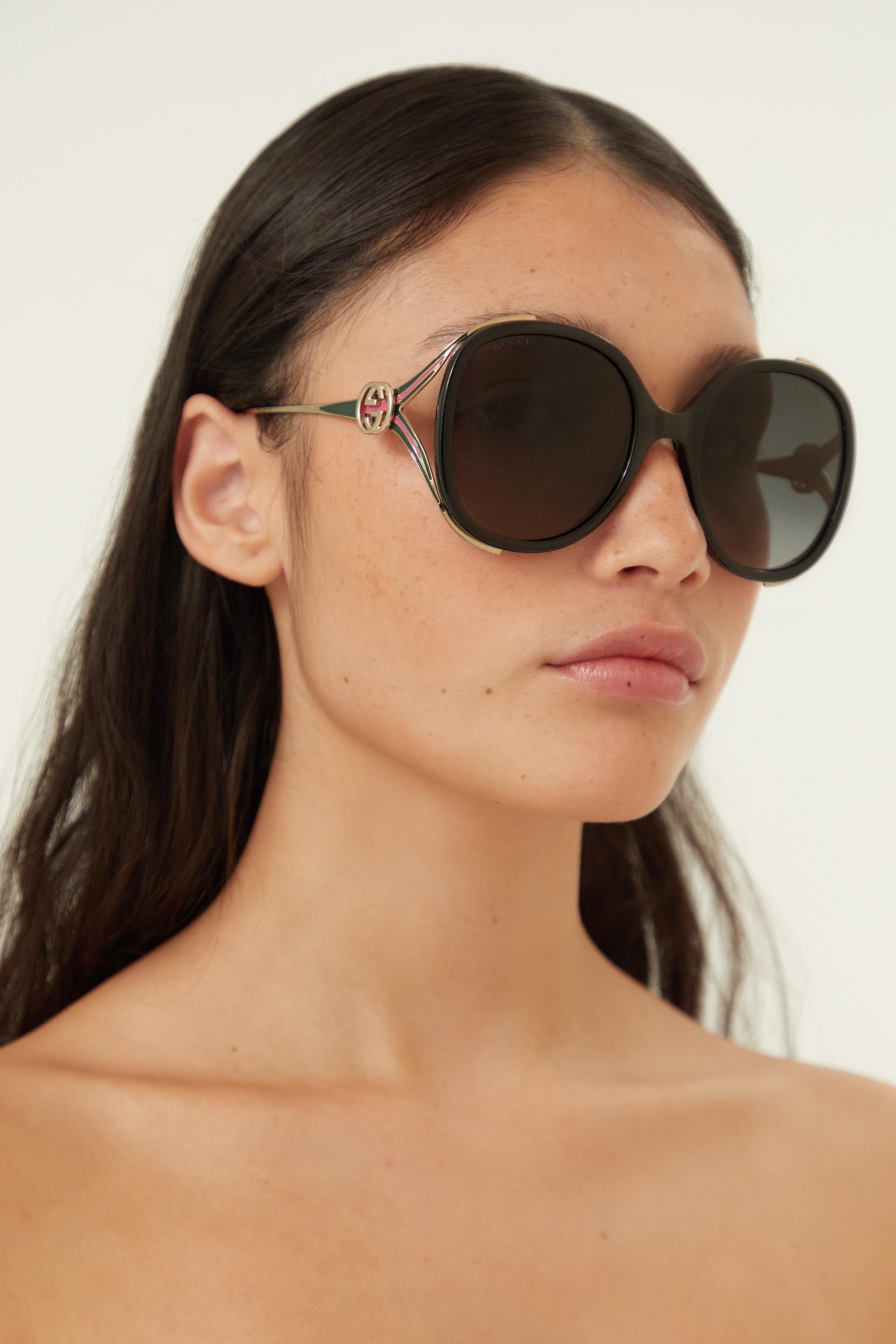 Gucci fork acetate black sunglasses