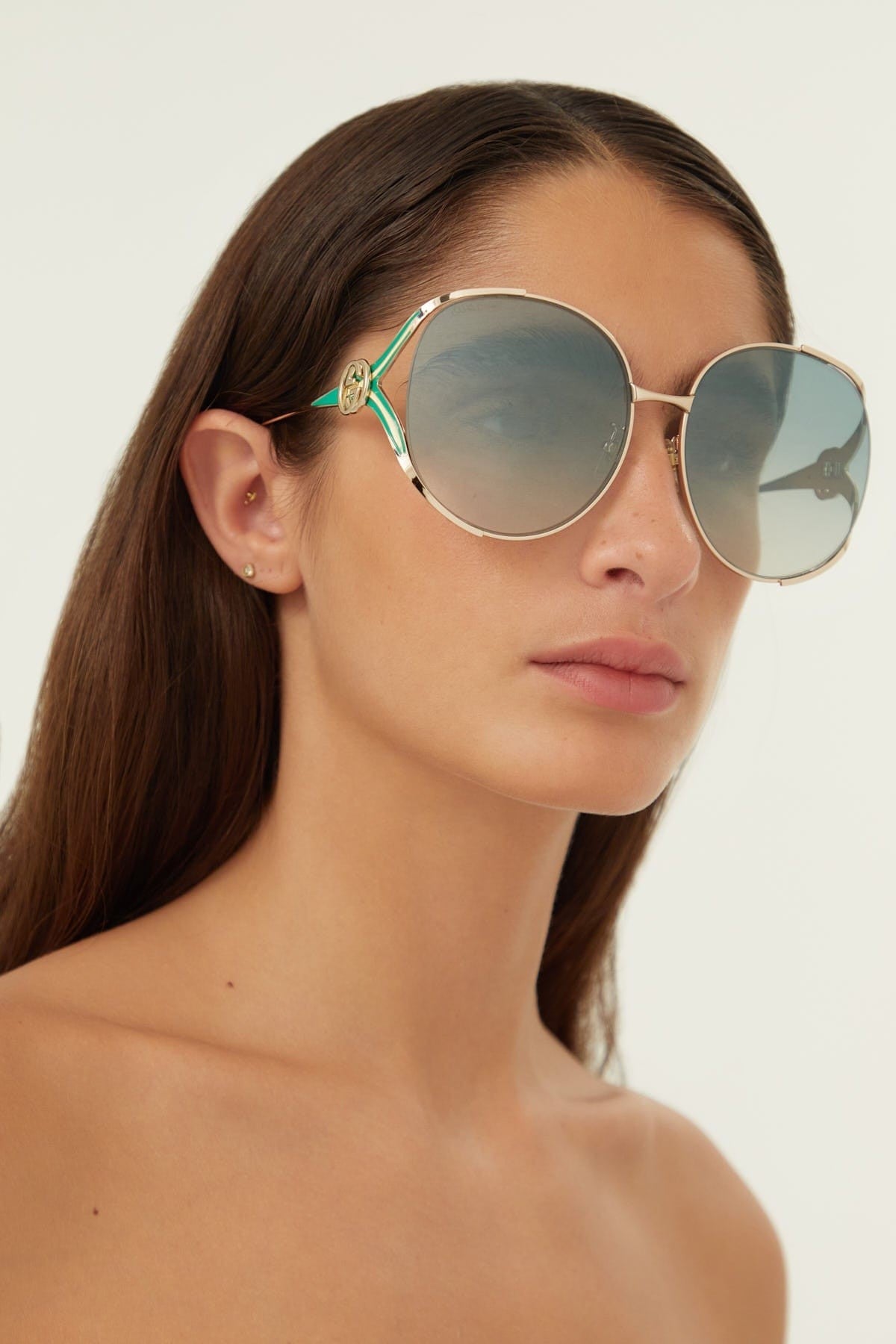 Gucci fork metal green sunglasses