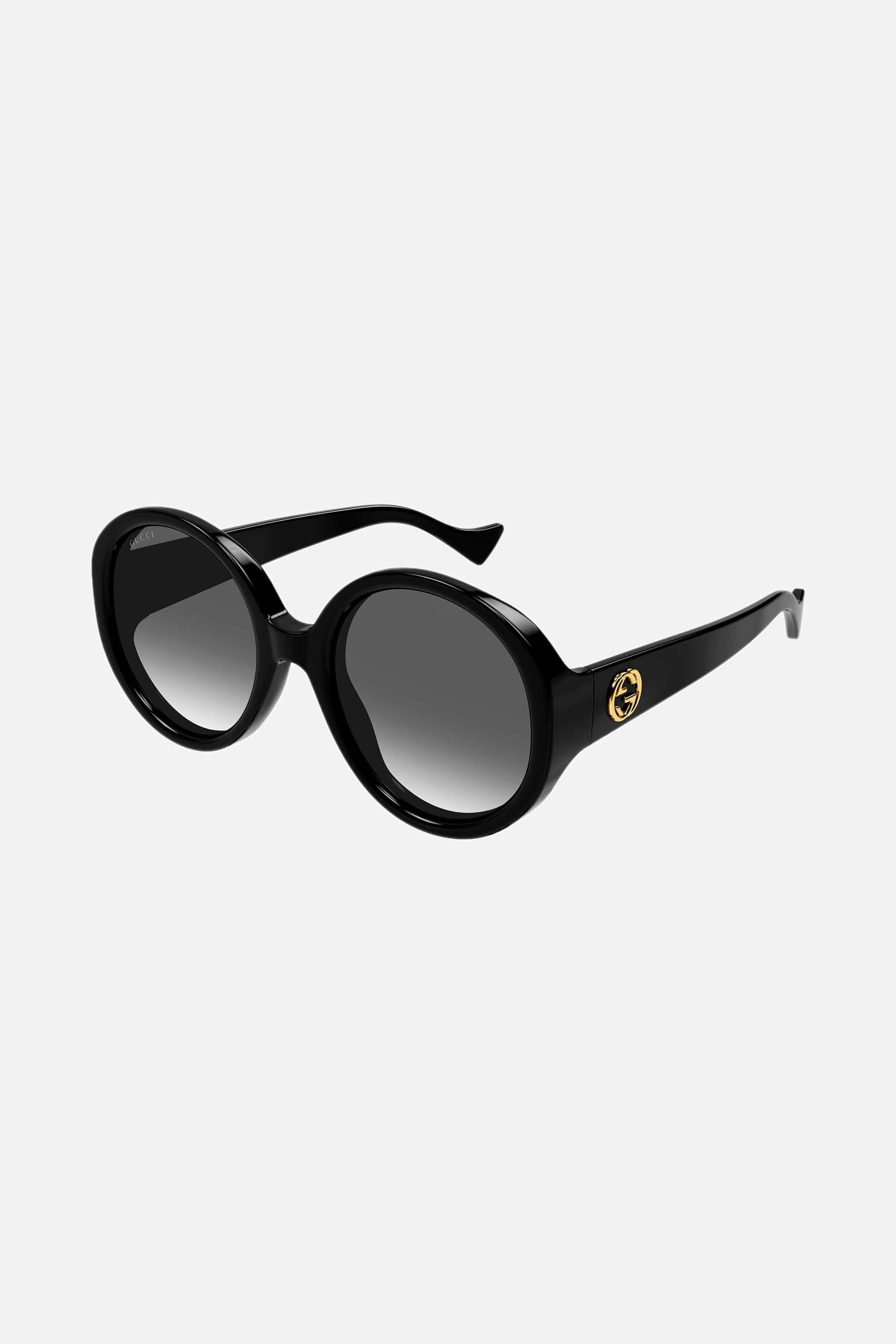 Gucci GG1256s oversized round black GG sunglasses