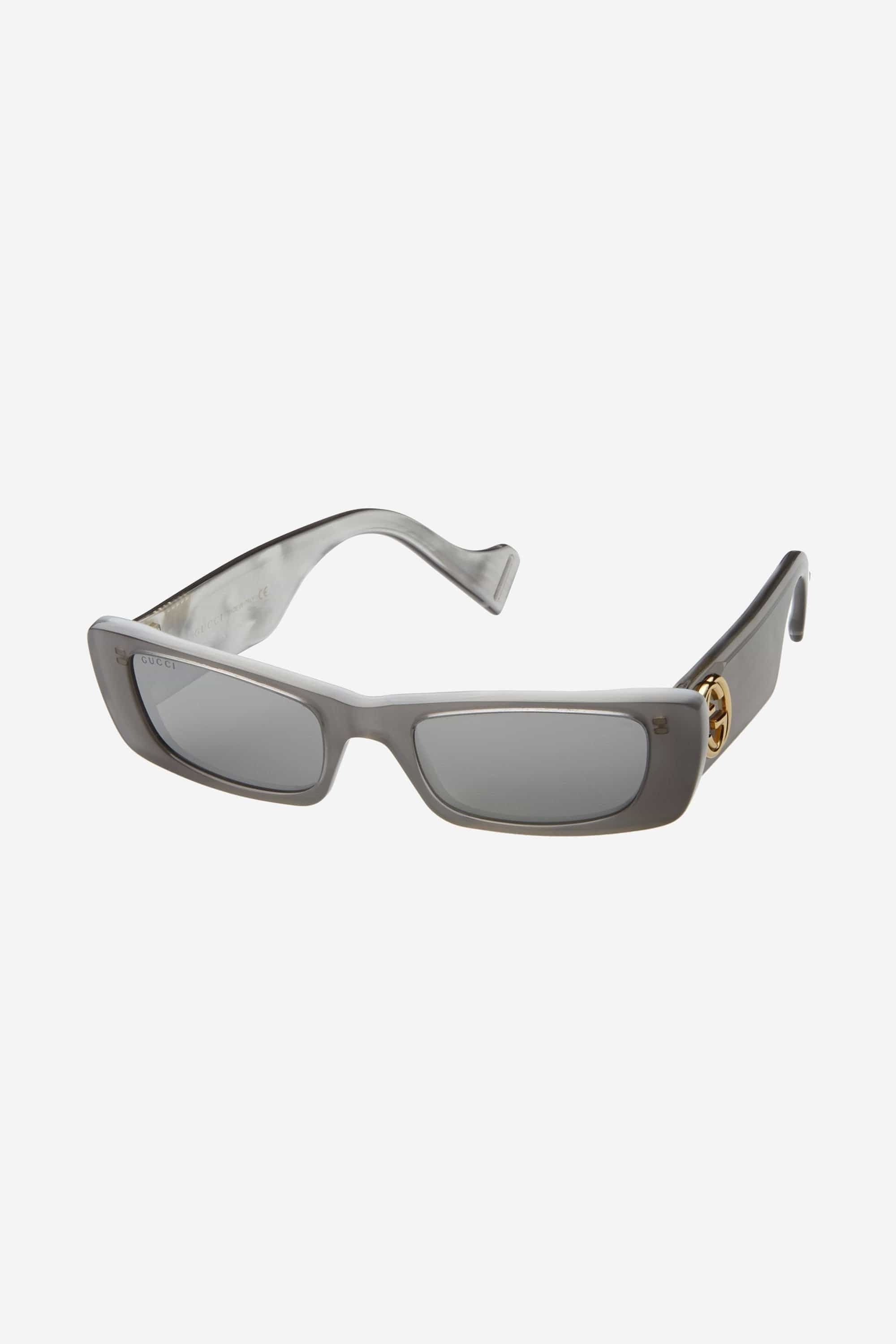 Gucci grey rectangular female sunglasses