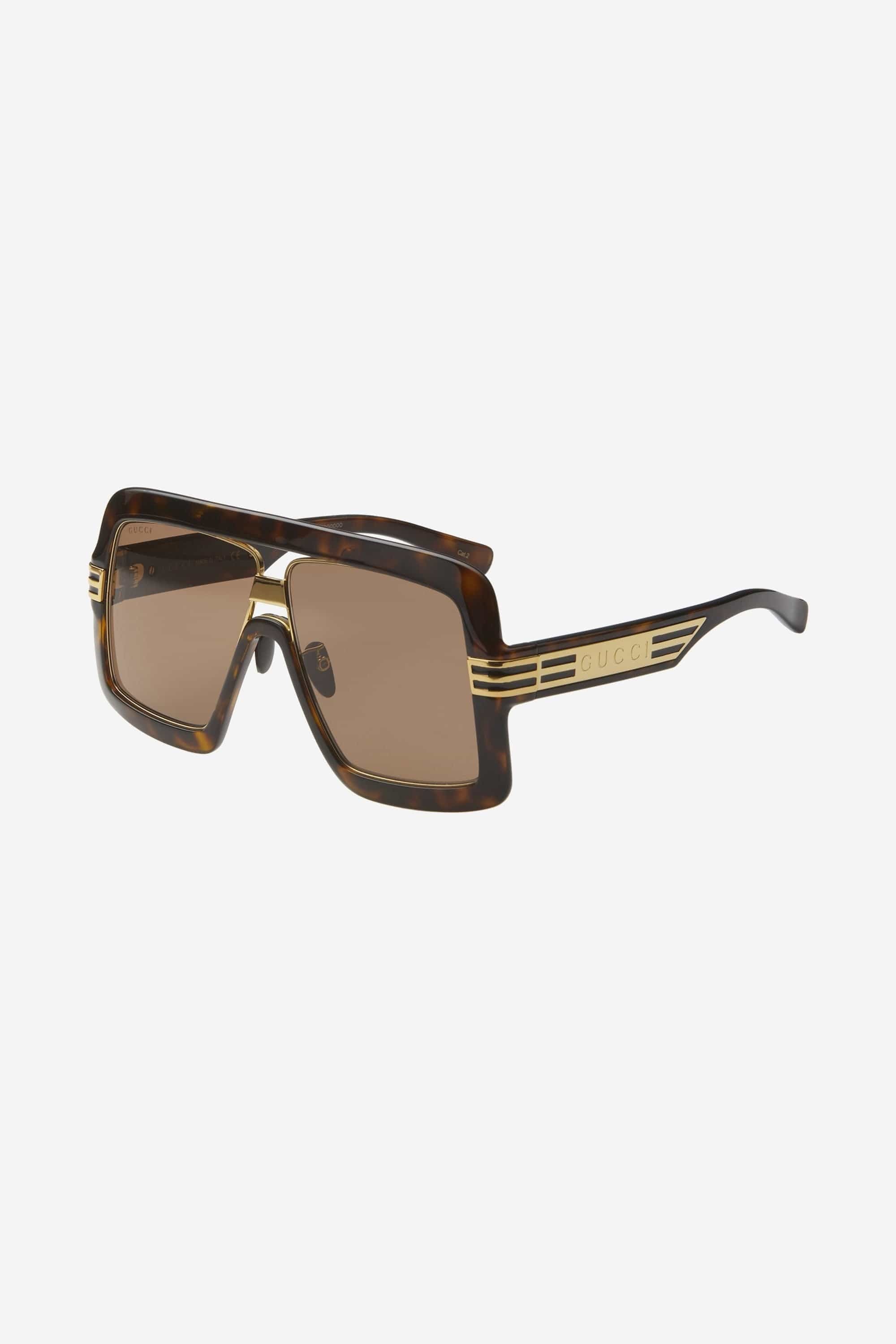 Gucci havana bold 80s inspired sunglasses