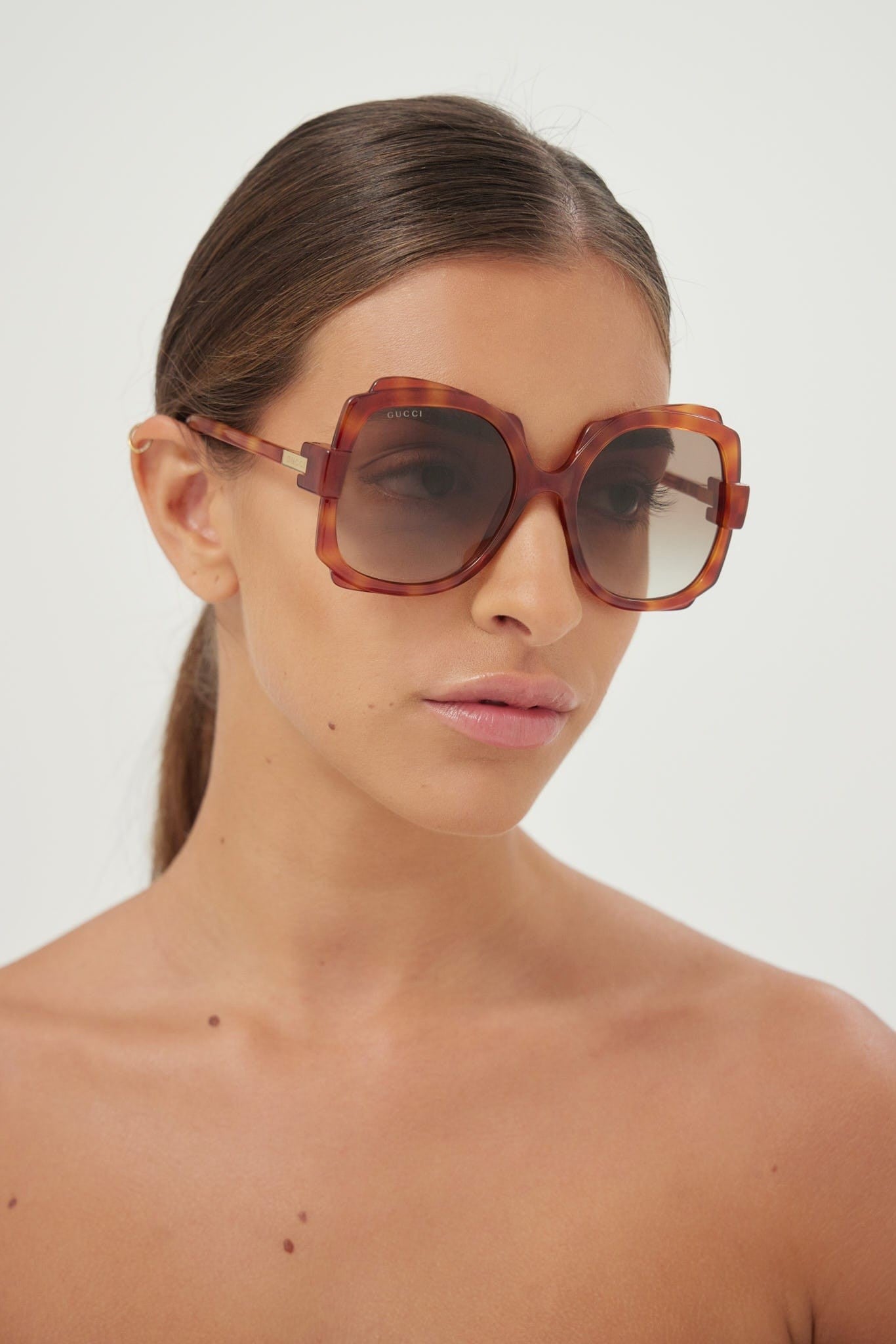 Gucci havana butterfly shape sunglasses