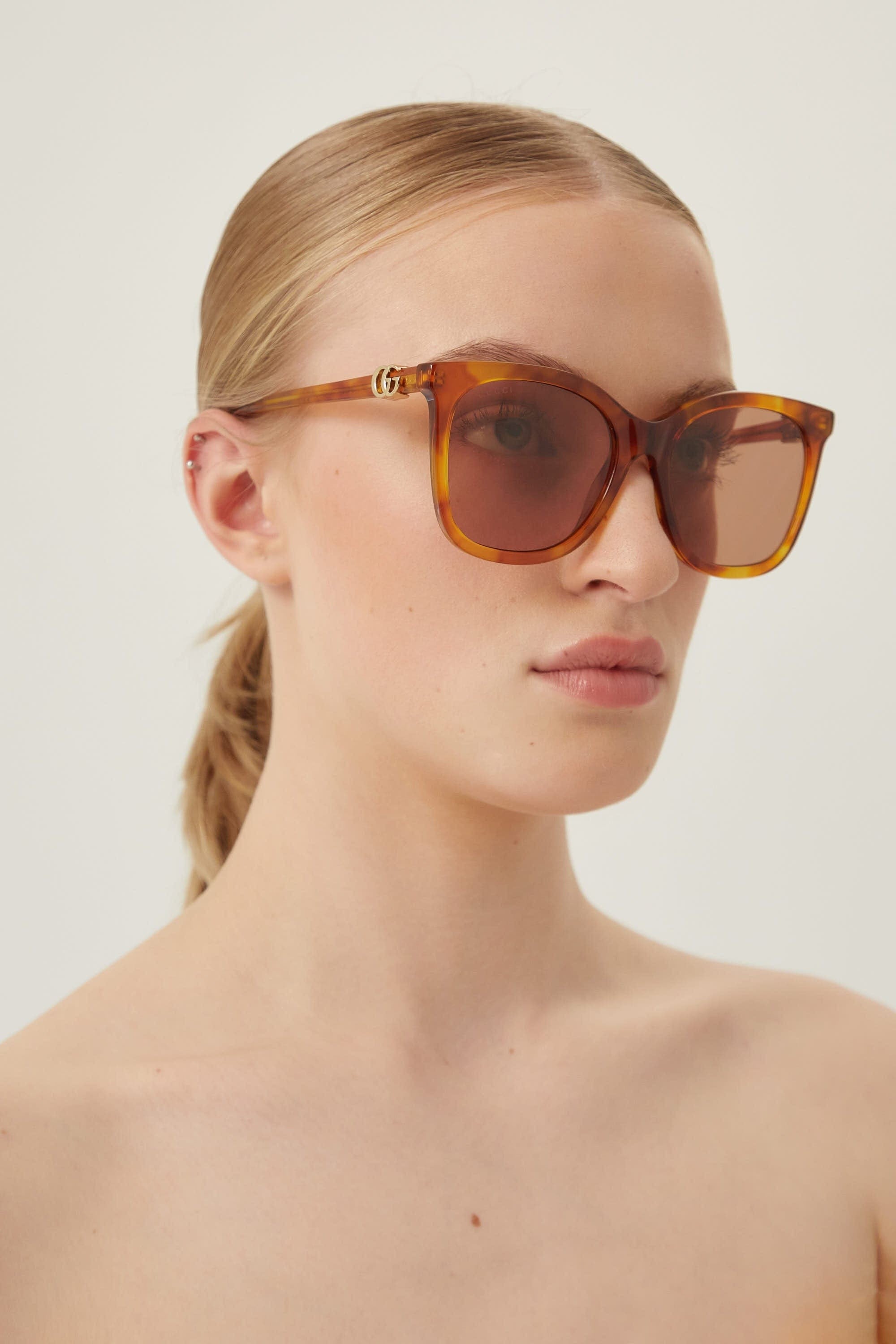 Gucci havana cat-eye sunglasses