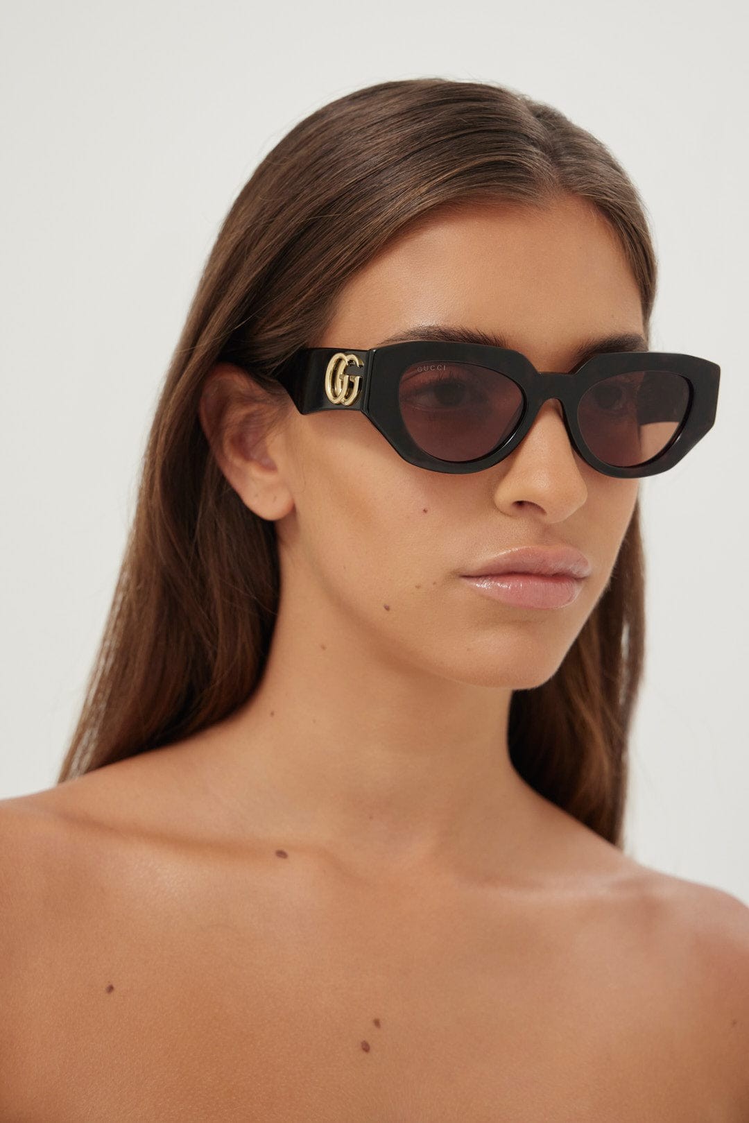 Gucci havana round chuncky sunglasses