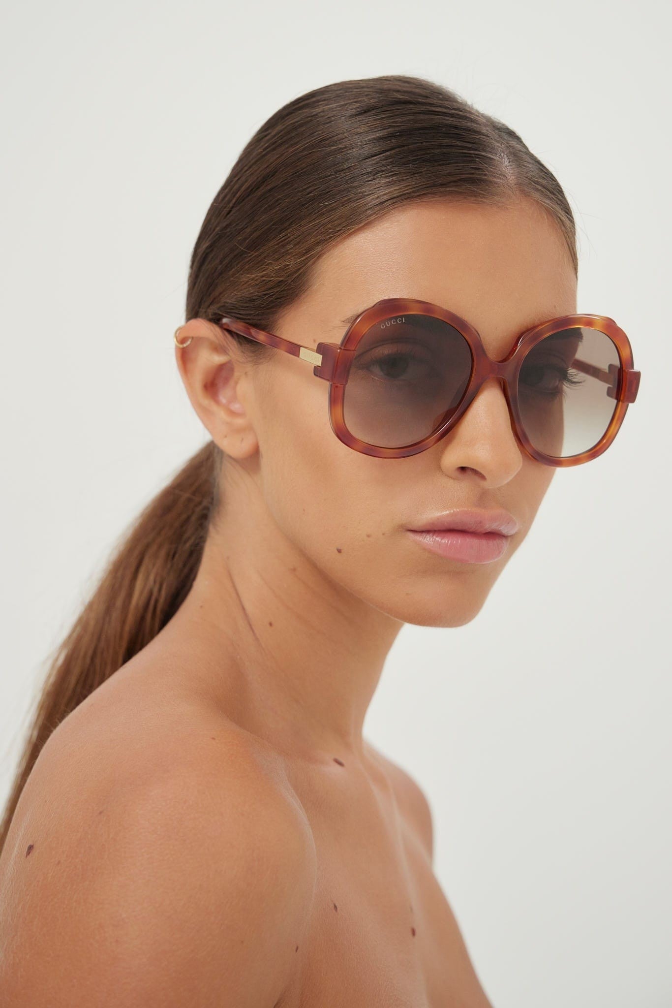 Gucci havana round shape sunglasses