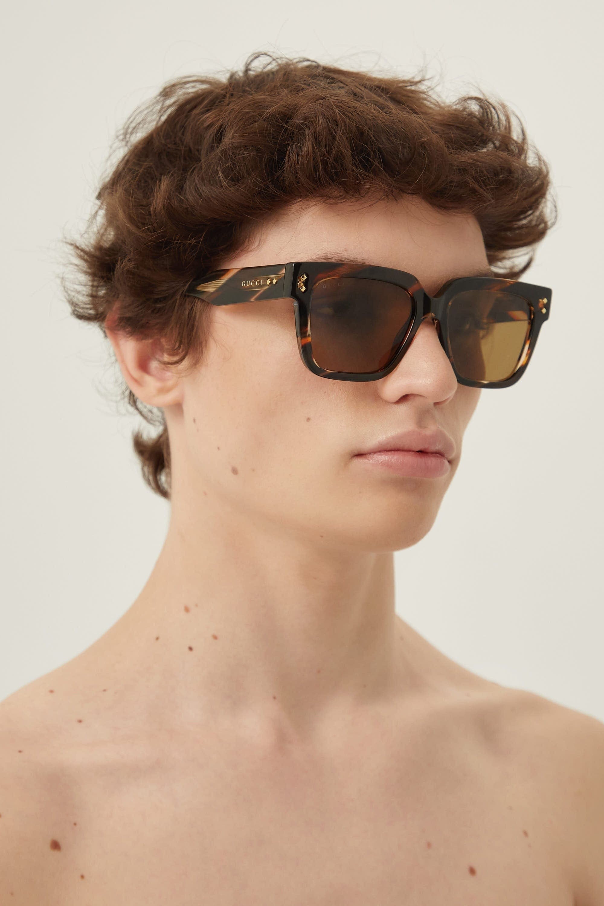 Gucci havana squared sunglasses