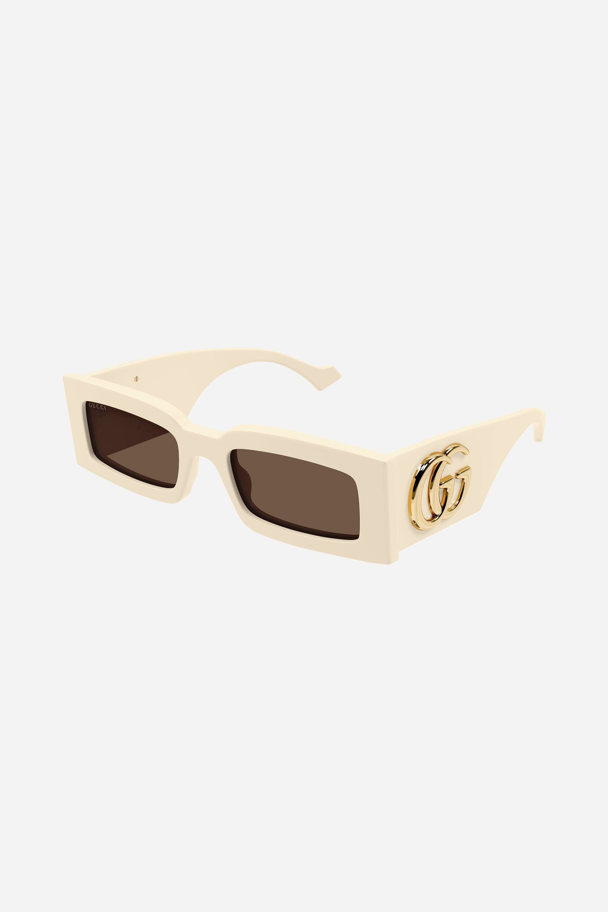 Gucci ivory rectangular sunglasses