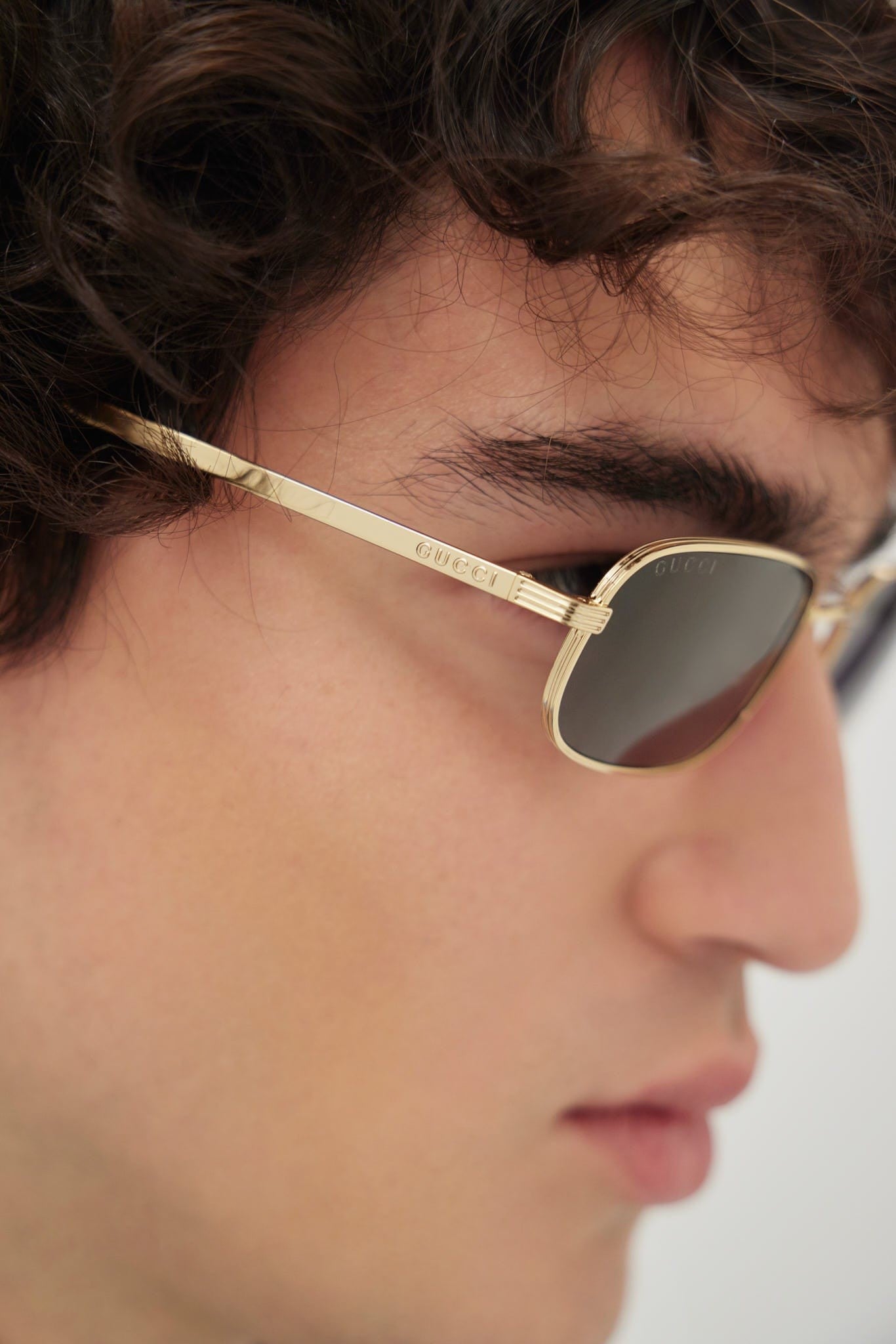 Gucci micro metal gold sunglasses