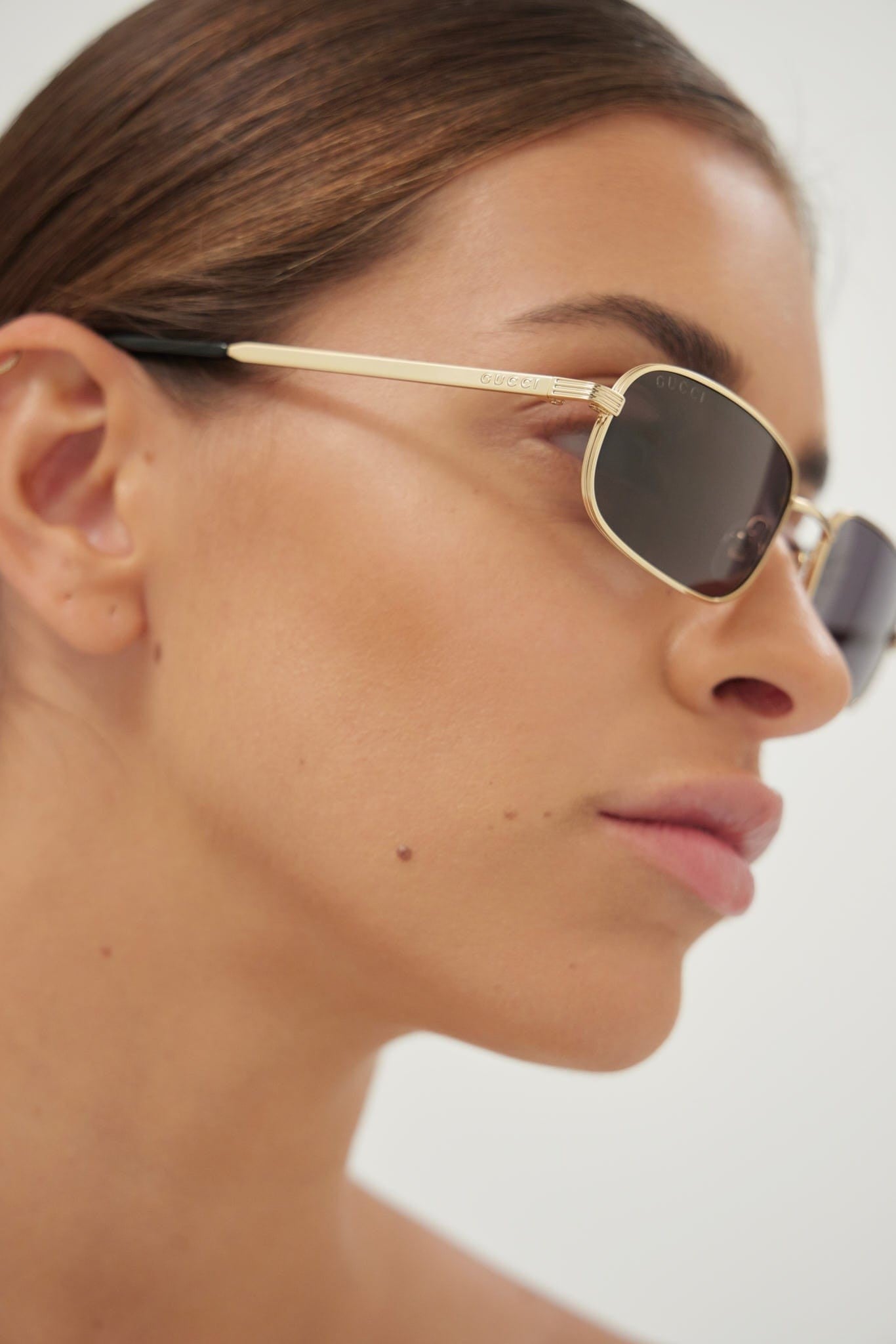 Gucci micro metal gold sunglasses