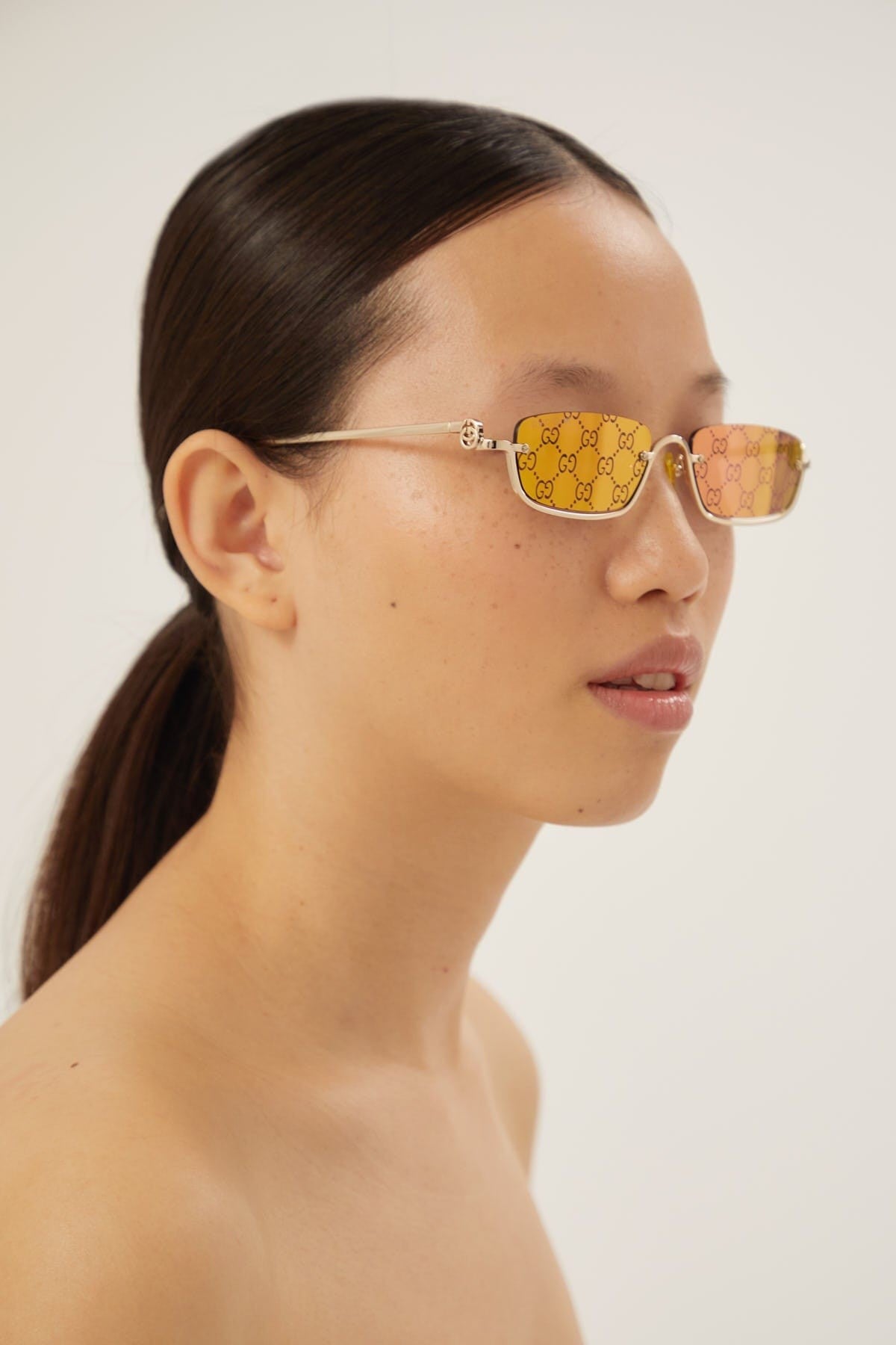 Gucci micro metal sunglasses with GG lenses