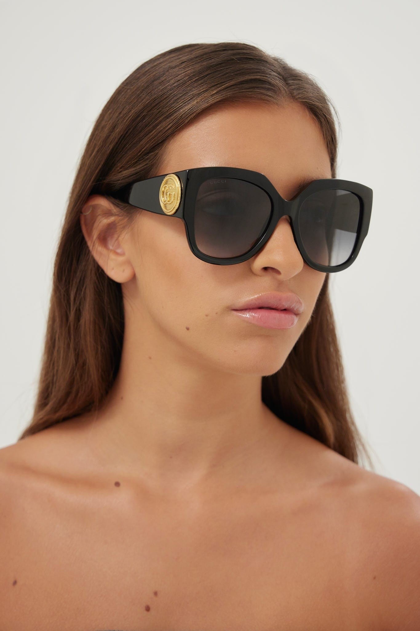 Gucci oversized butterfly black sunglasses