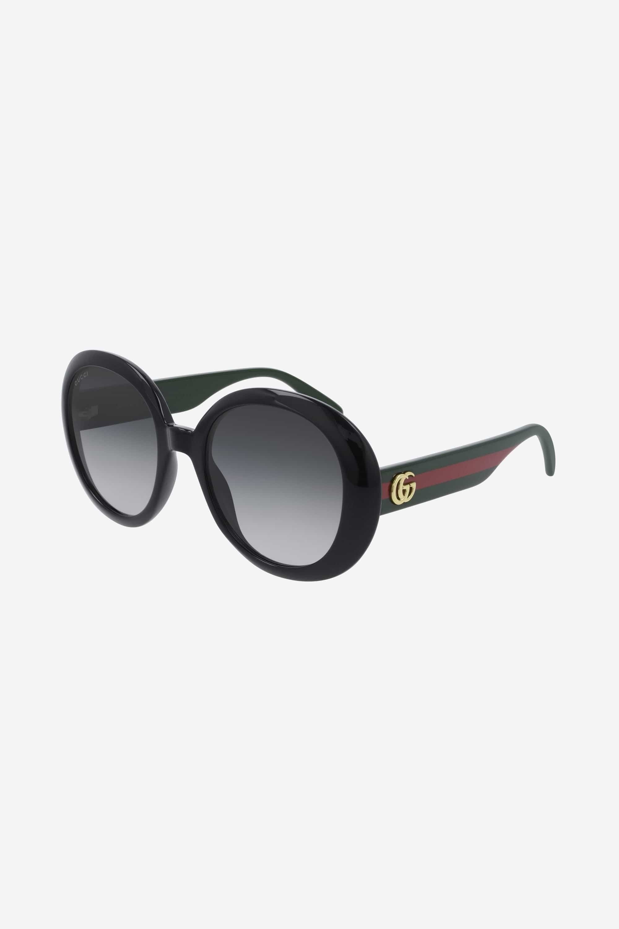 Gucci oversized sunglasses with web temple