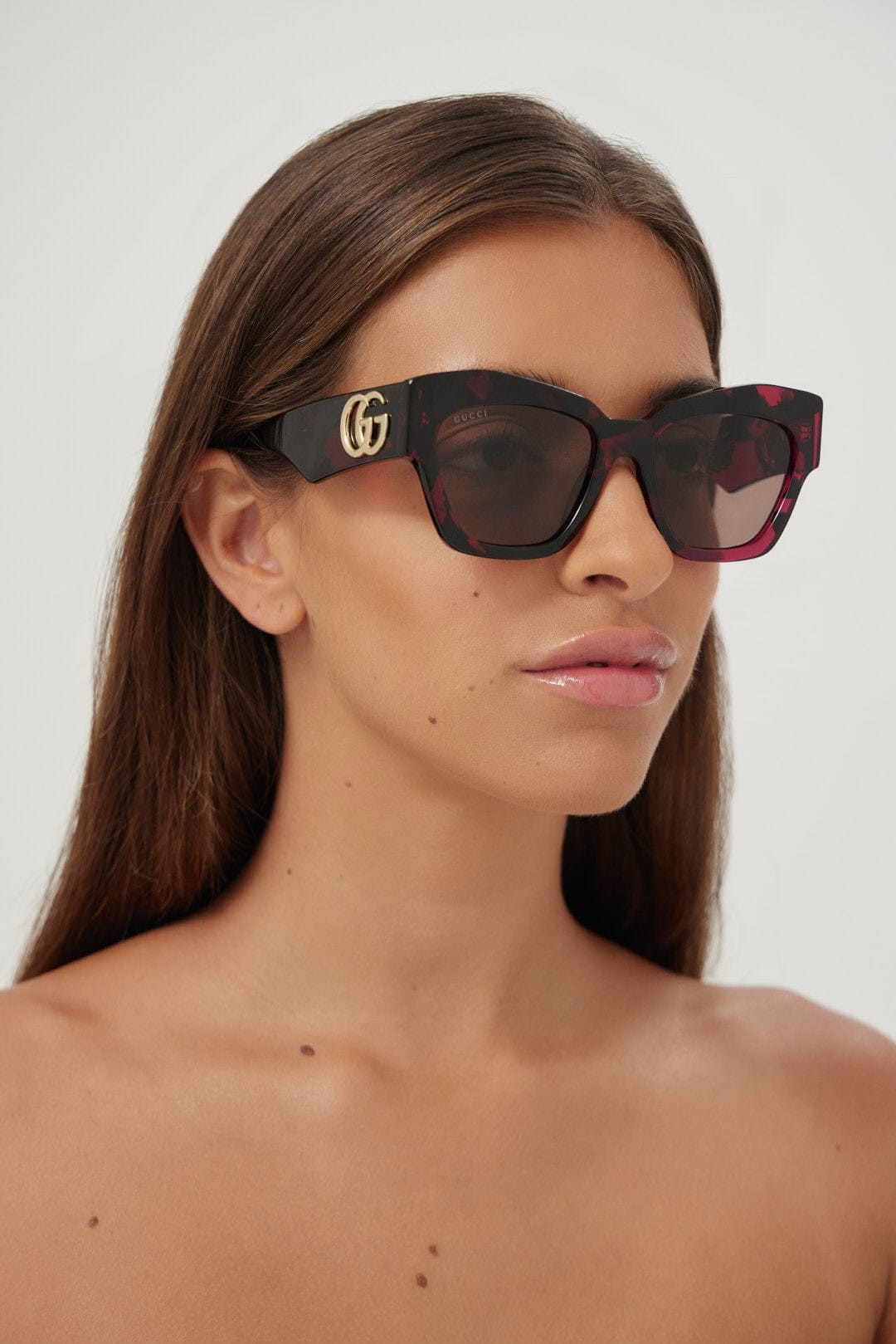 Gucci pink chuncky cat eye sunglasses