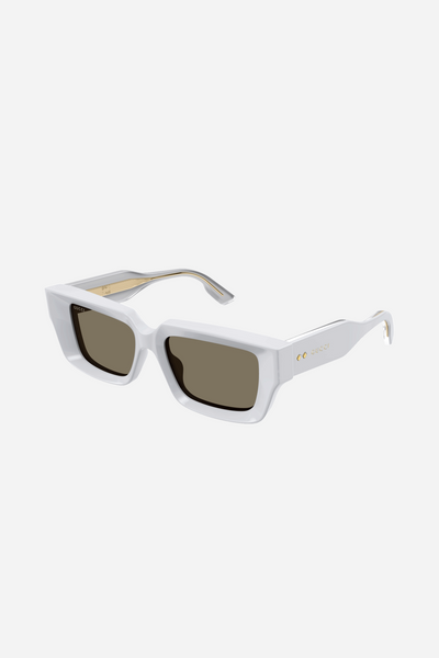 サングラス GUCCI White acetate rectangular sunglasses Gucci rectangular white sunglasses – Eyewear Club