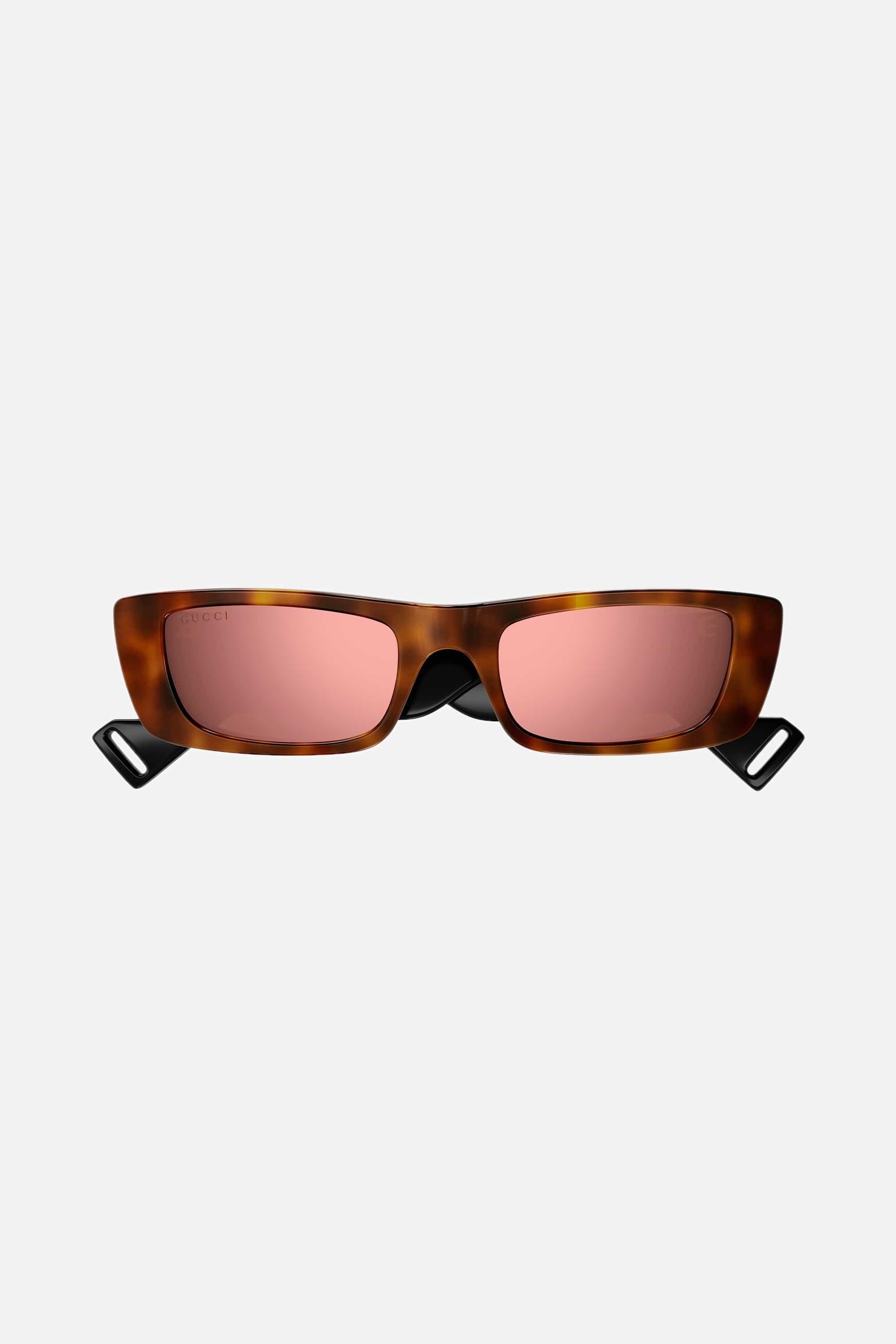 Gucci red rectangular sunglasses