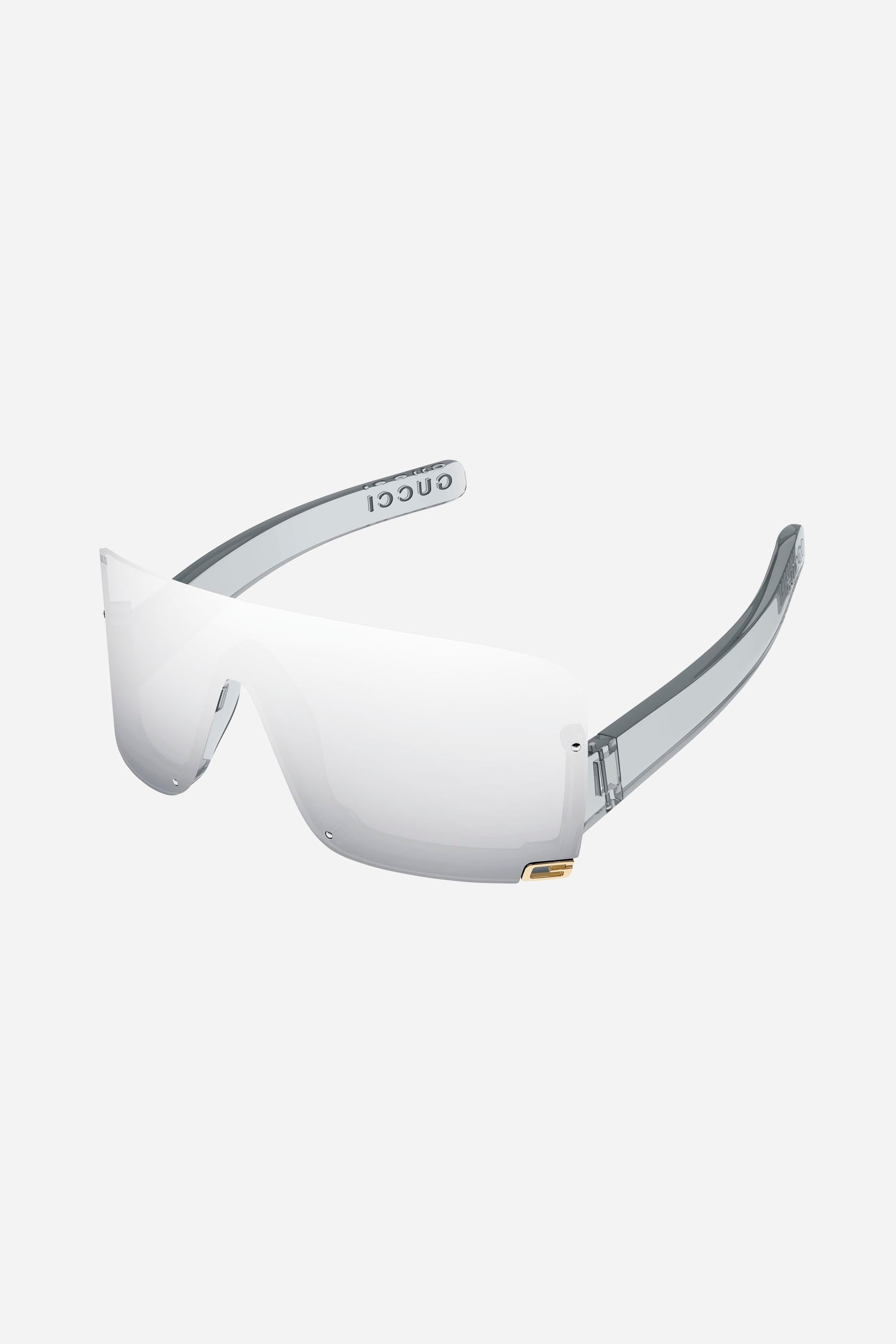 Gucci silver fashion show mask sunglasses