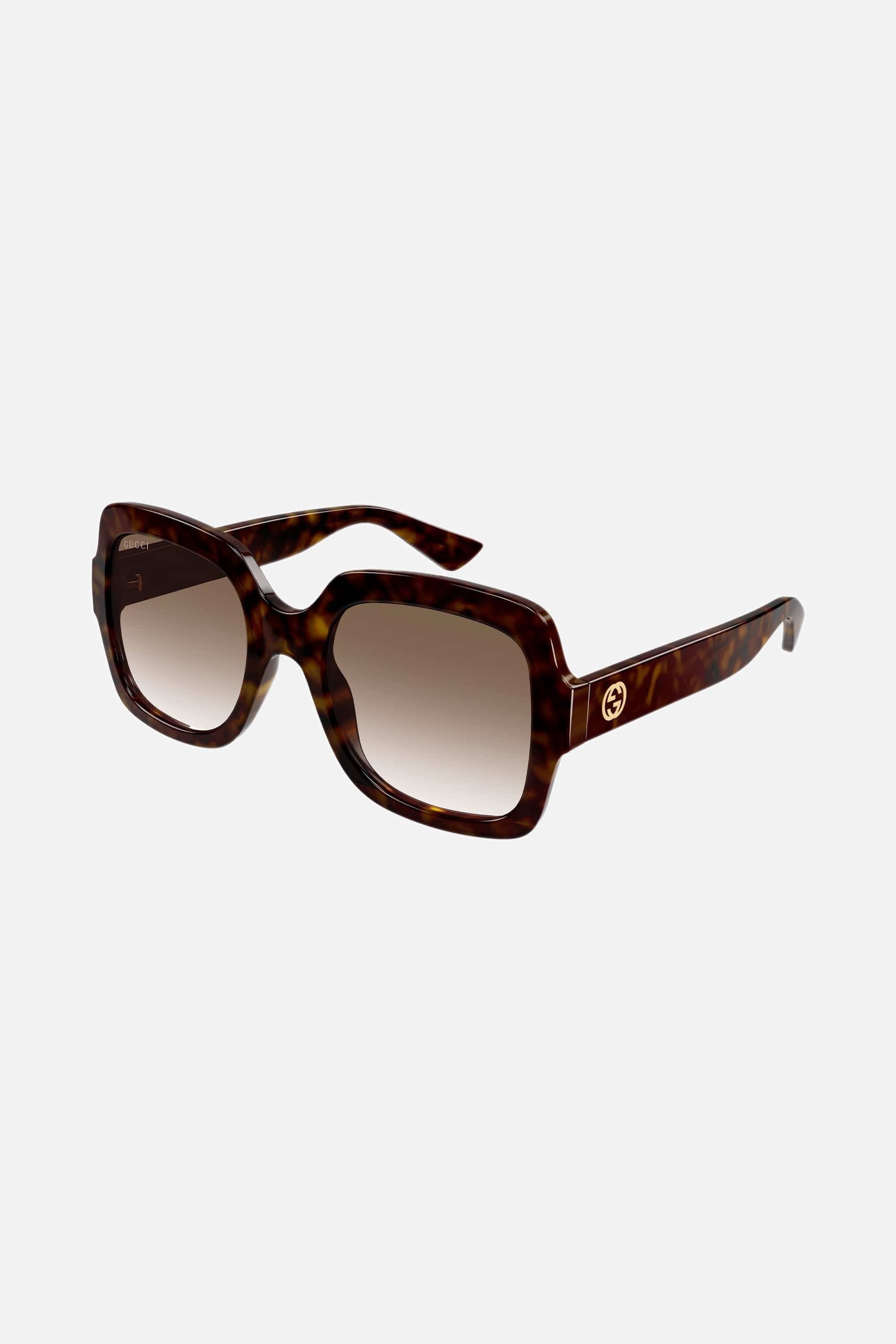 Gucci squared brown thin acetate sunglasses