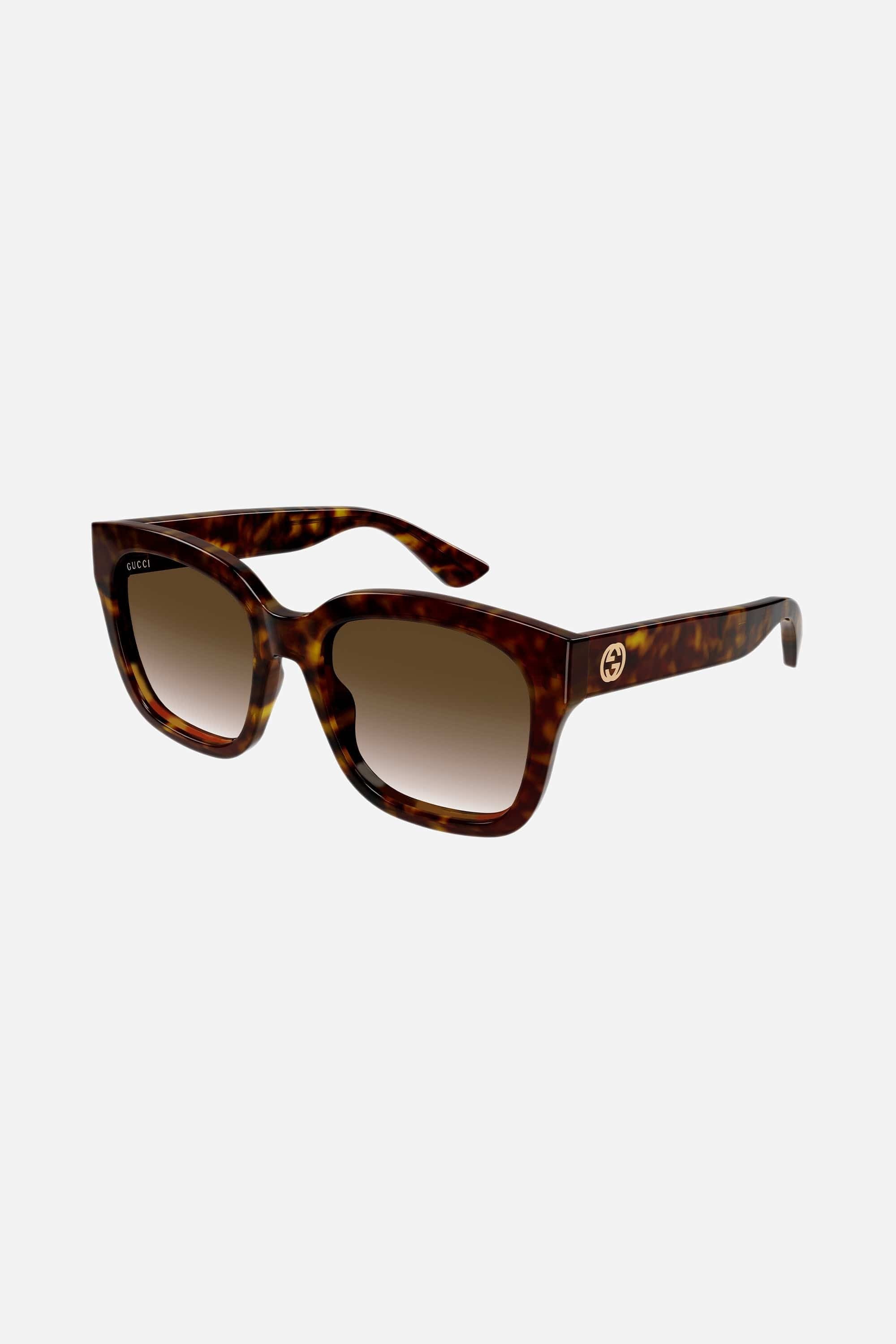 Gucci squared havana acetate sunglasses