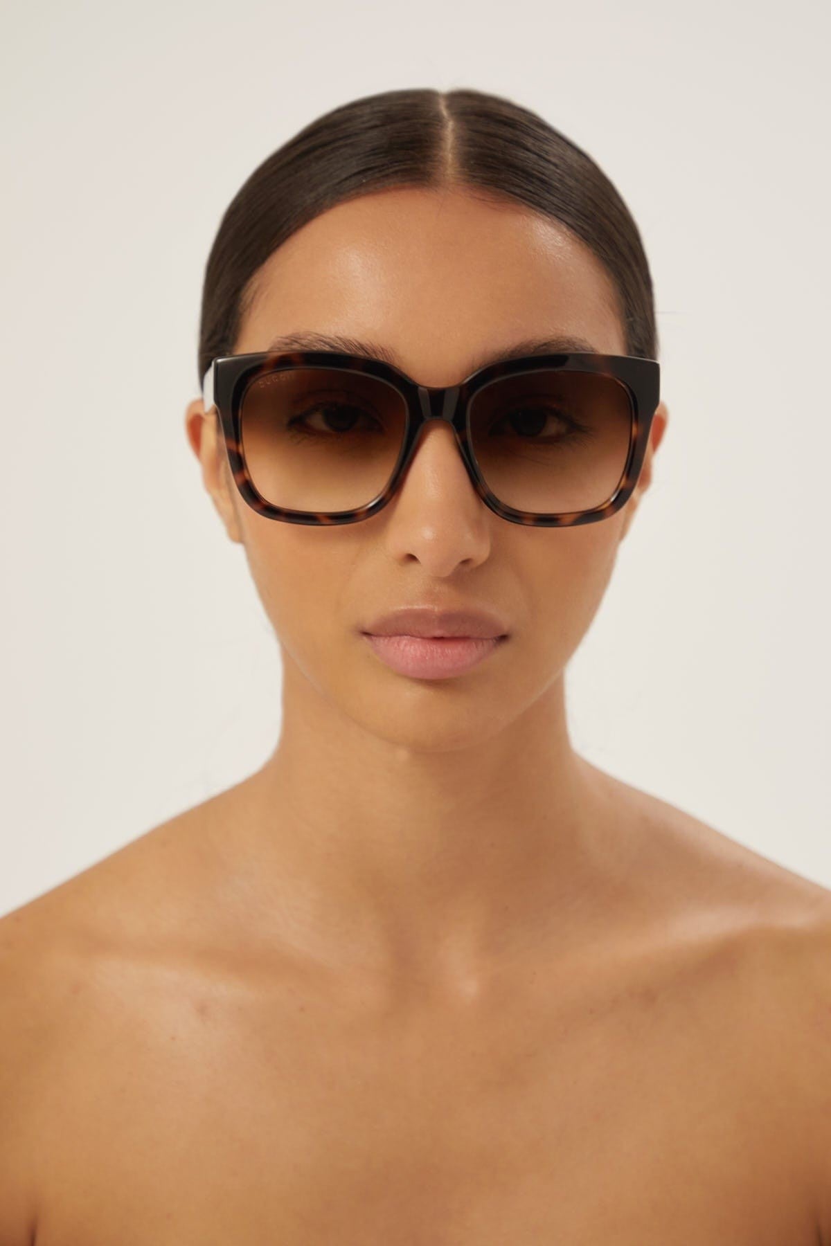 Gucci squared havana acetate sunglasses