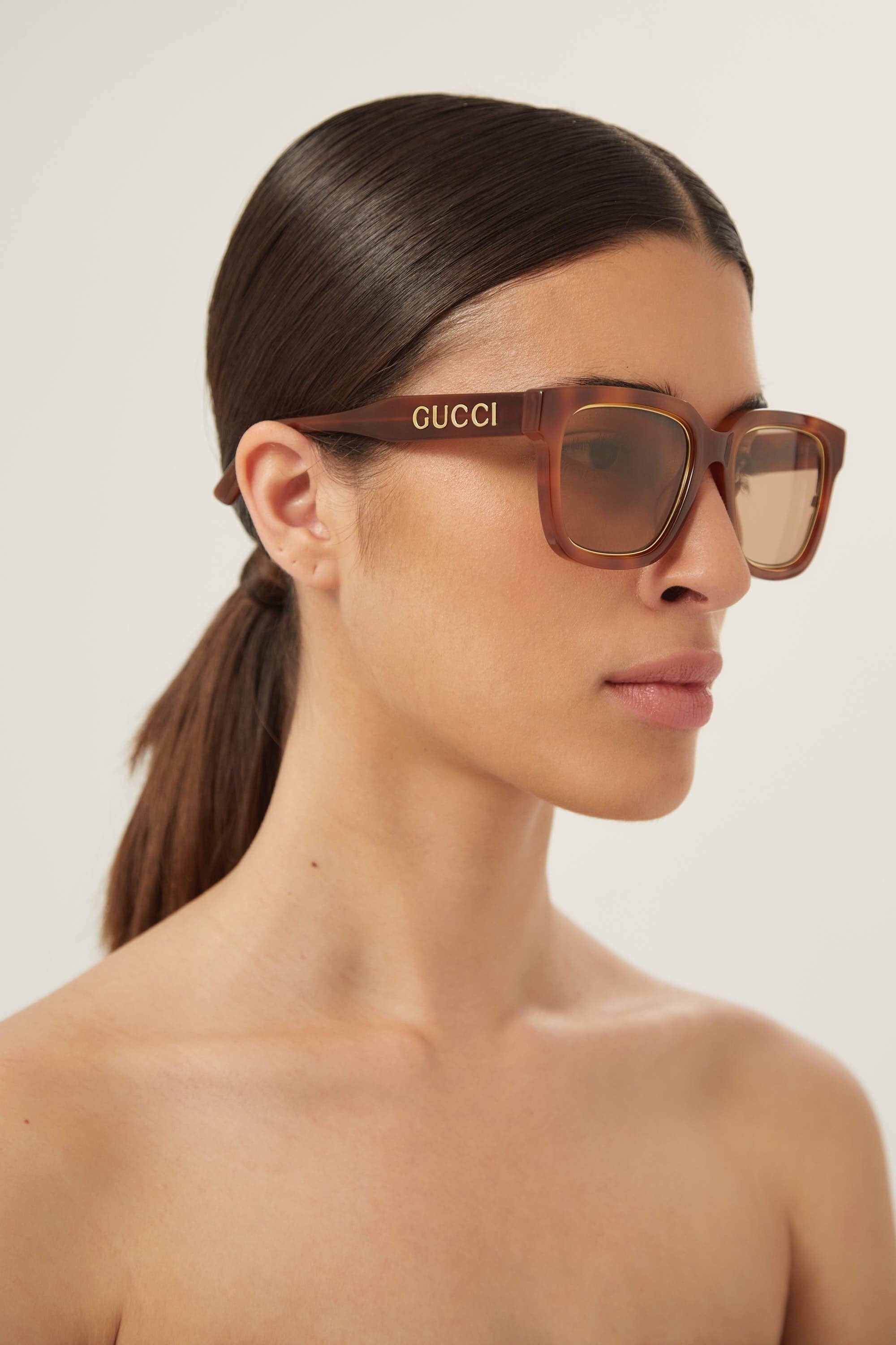 Gucci squared havana sunglasses