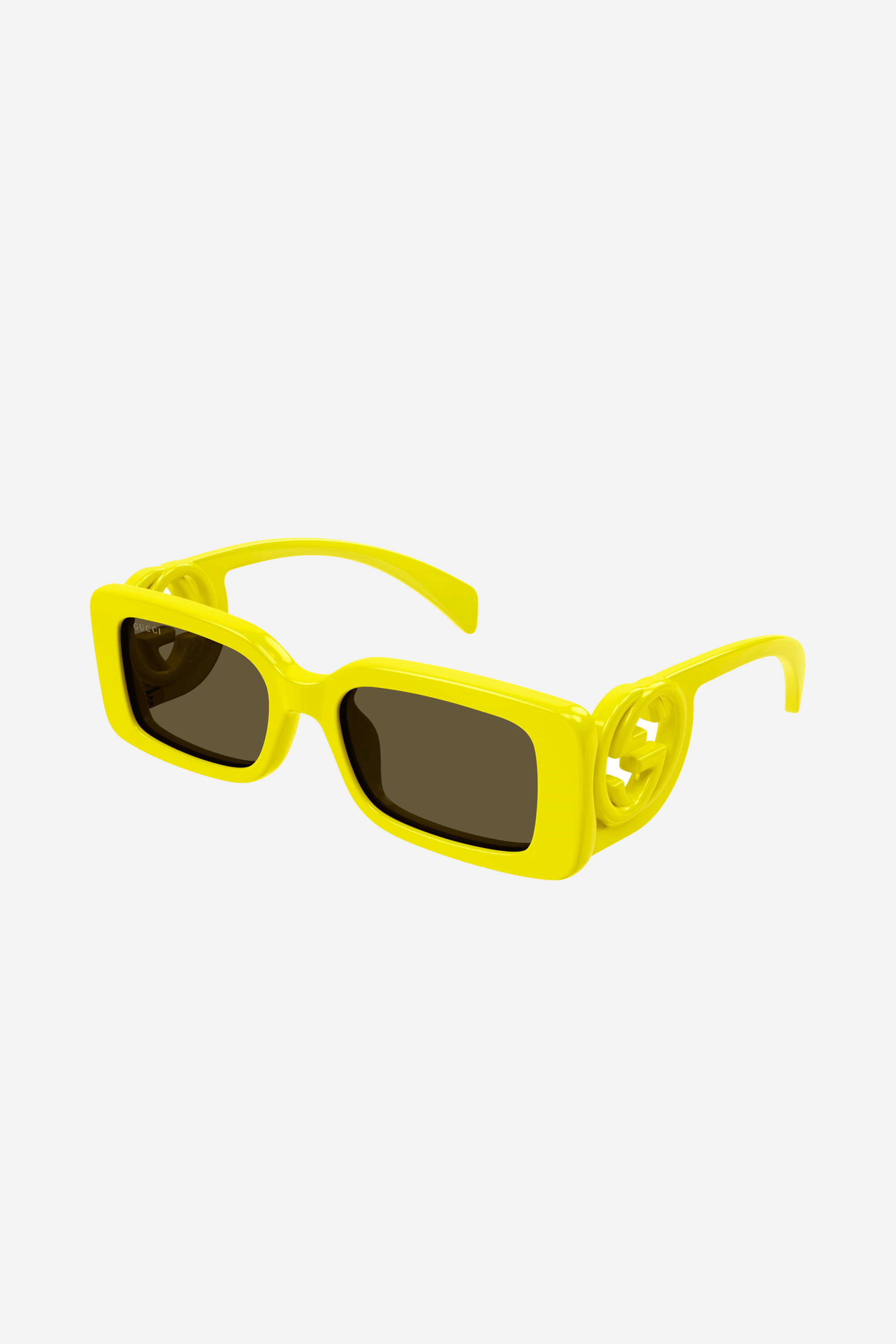 Gucci yellow bold rectangular sunglasses