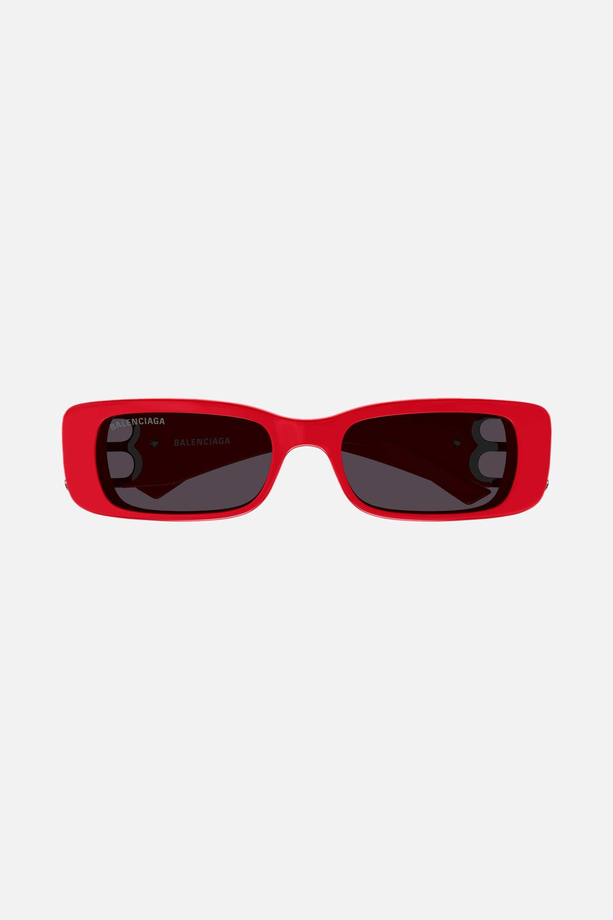 Balenciaga Dynasty red sunglasses featuring BB logo