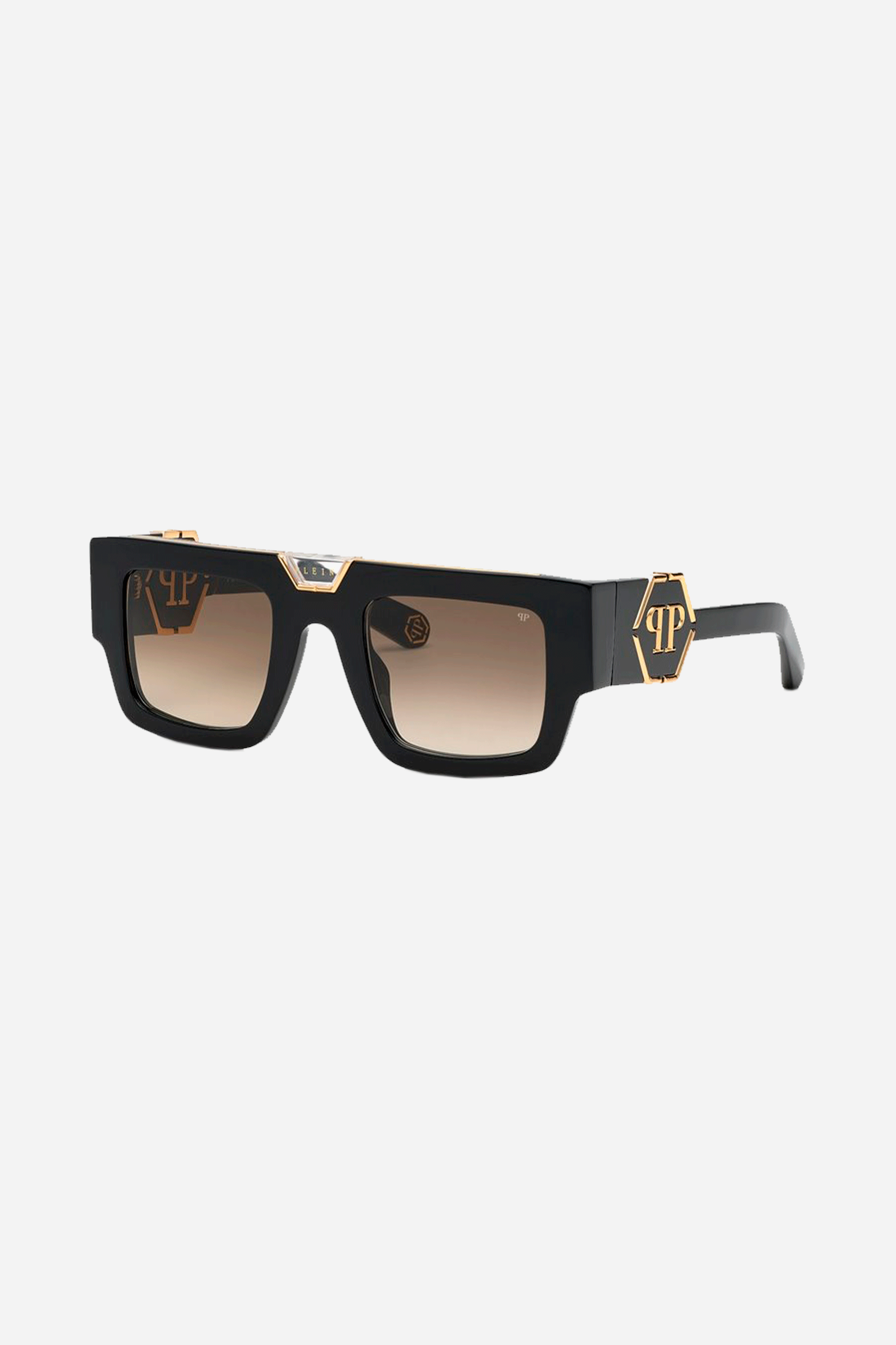 Philipp Plein squared black and brown sunglasses