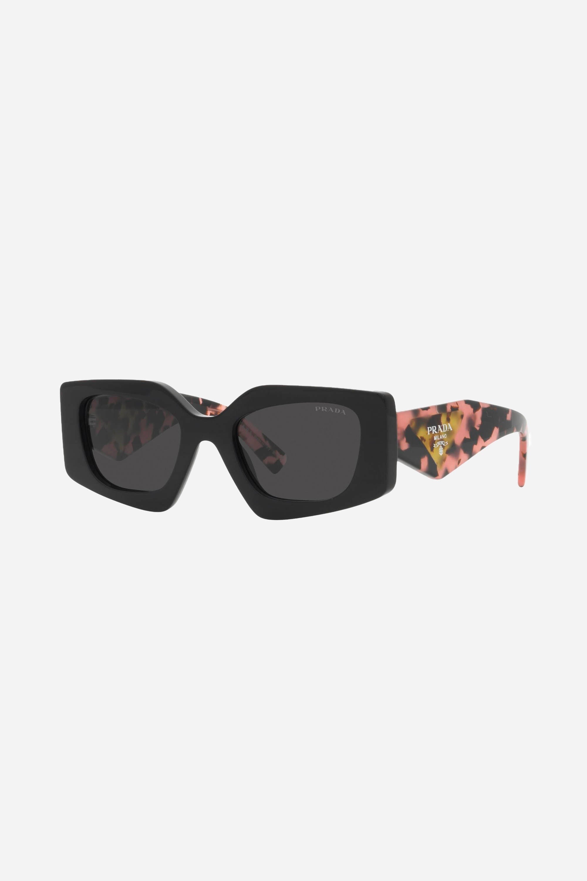 Prada geometrical black sunglasses