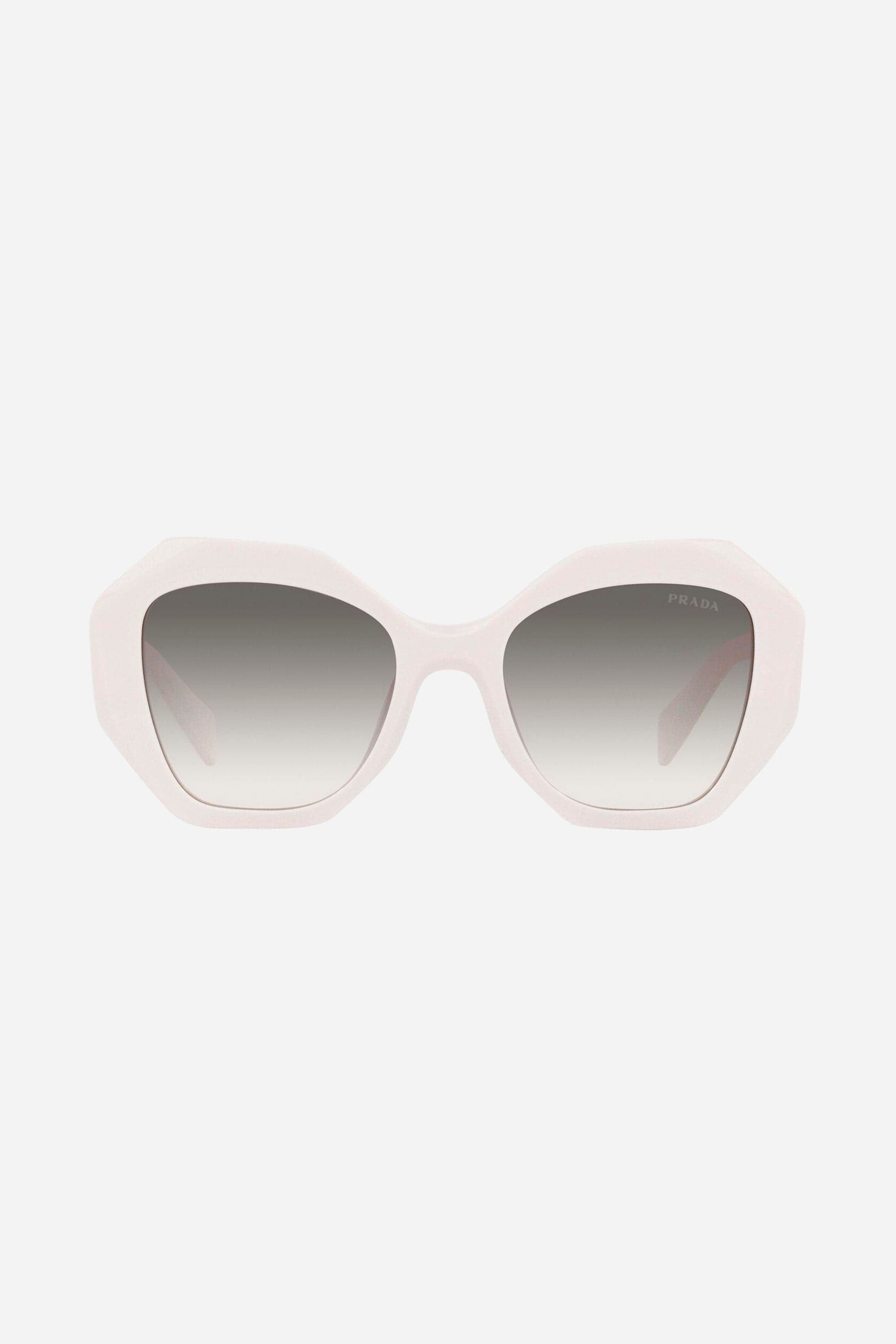 Prada hexagonal white sunglasses