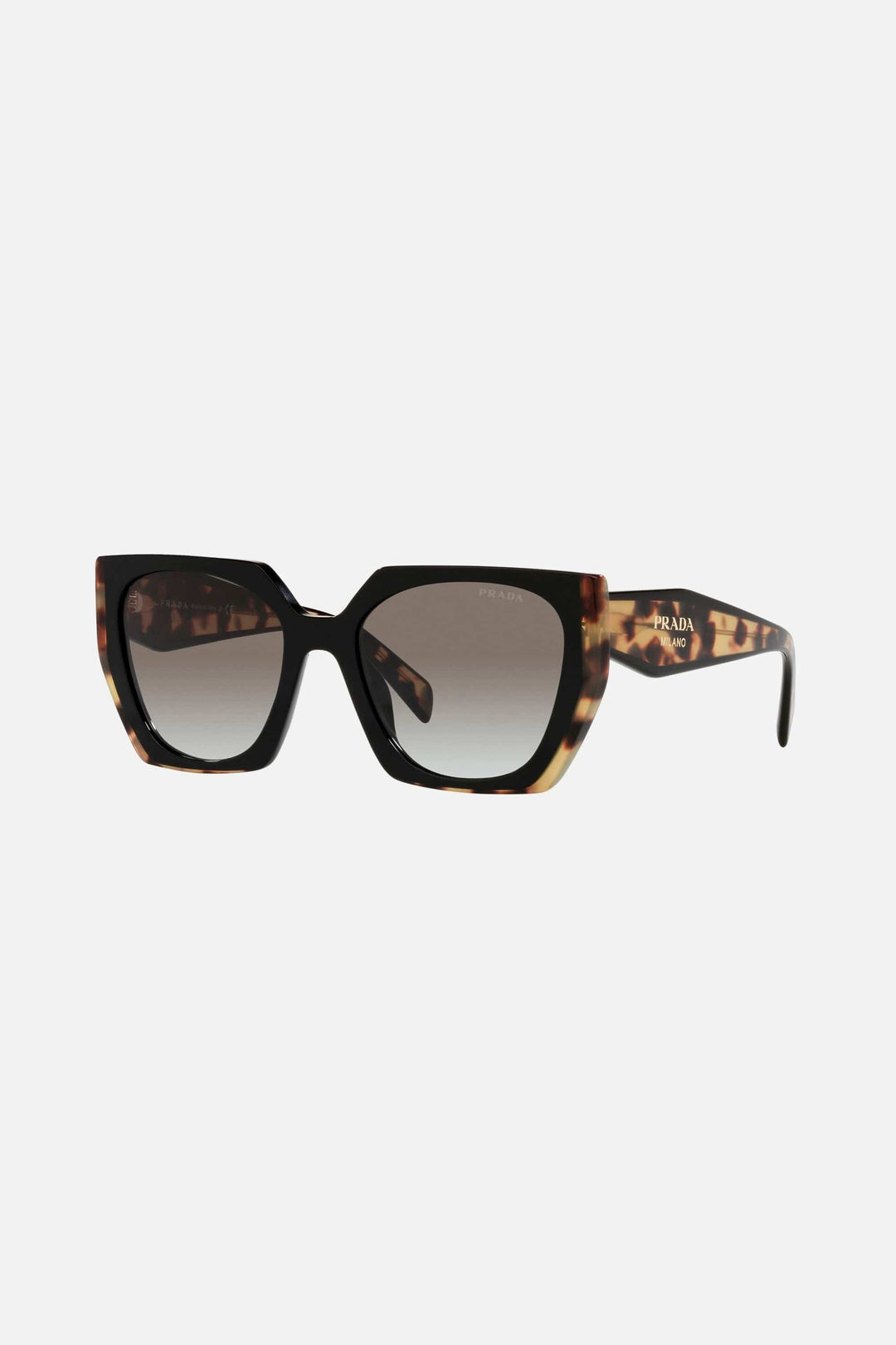 Prada oversized cat eye black and havana sunglasses