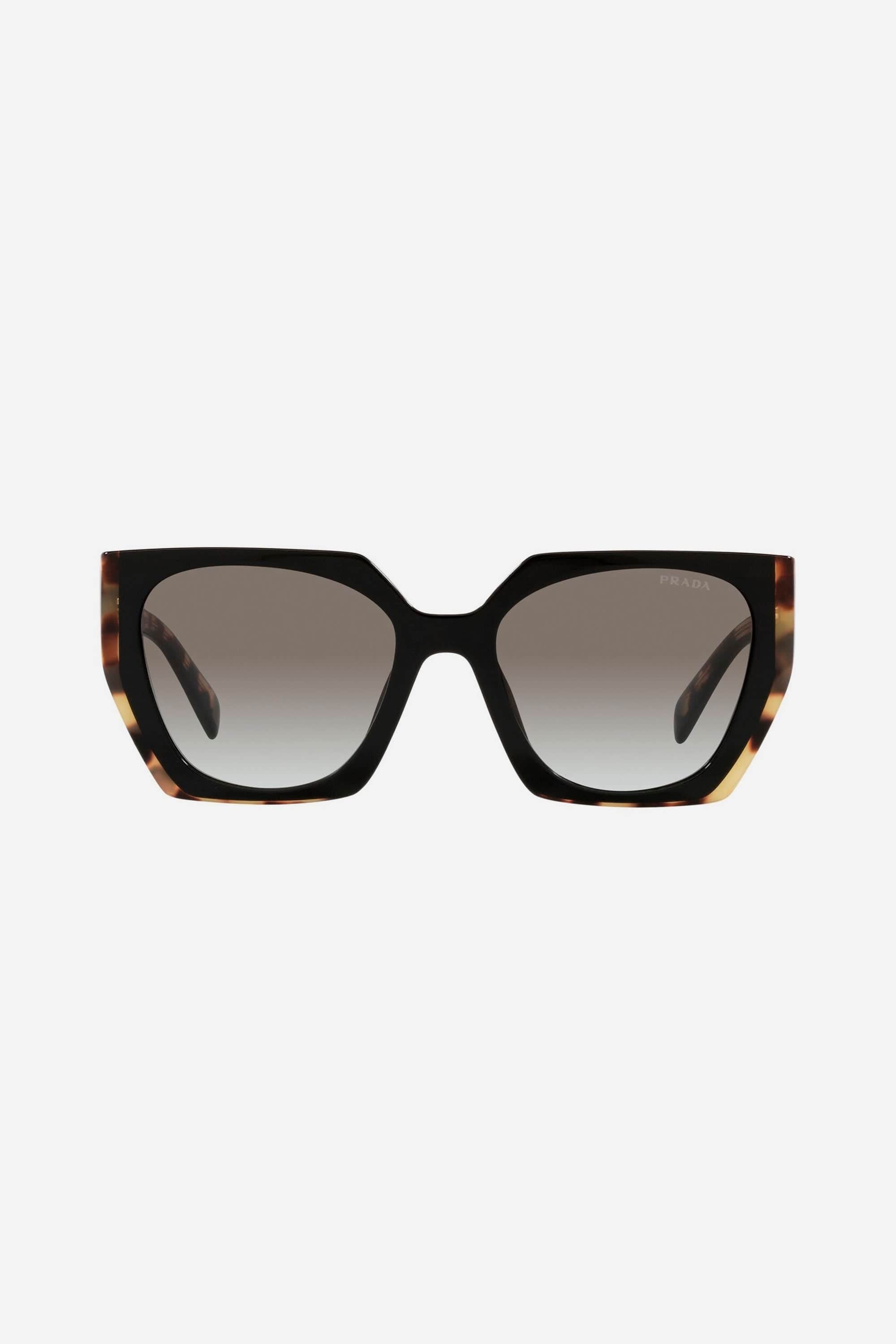 Prada oversized cat eye black and havana sunglasses