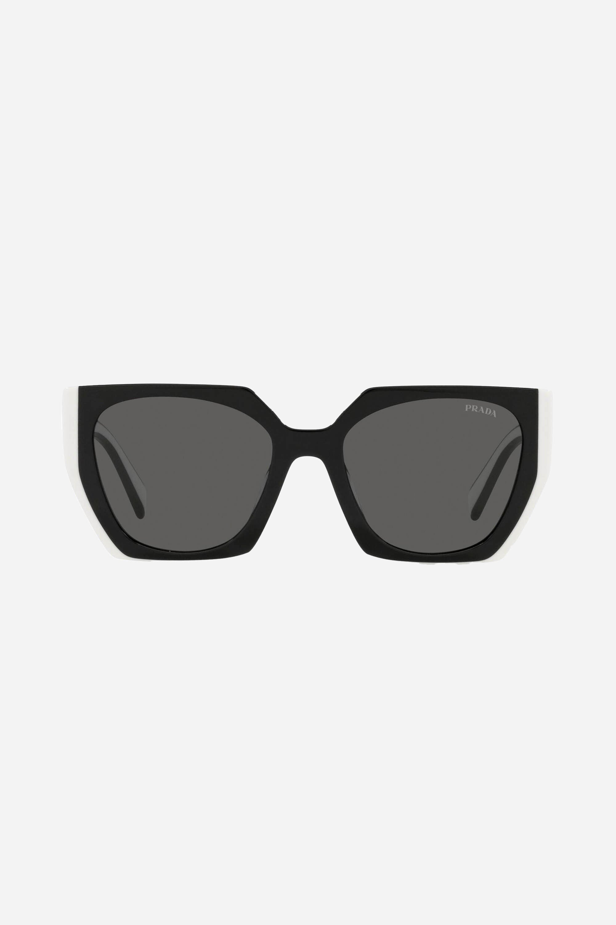 Prada oversized cat eye black and white sunglasses