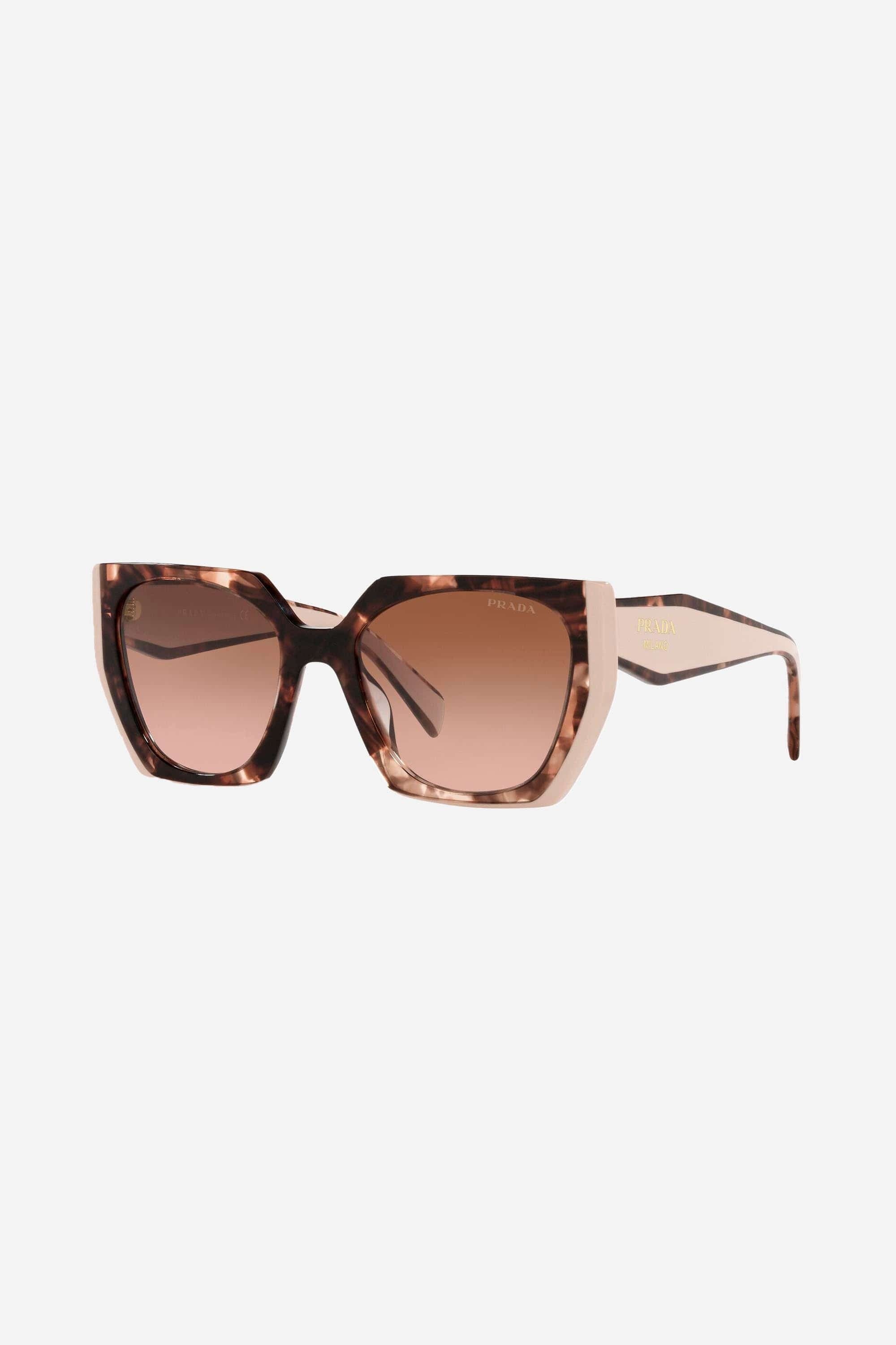 Prada oversized cat eye havana and ivory sunglasses