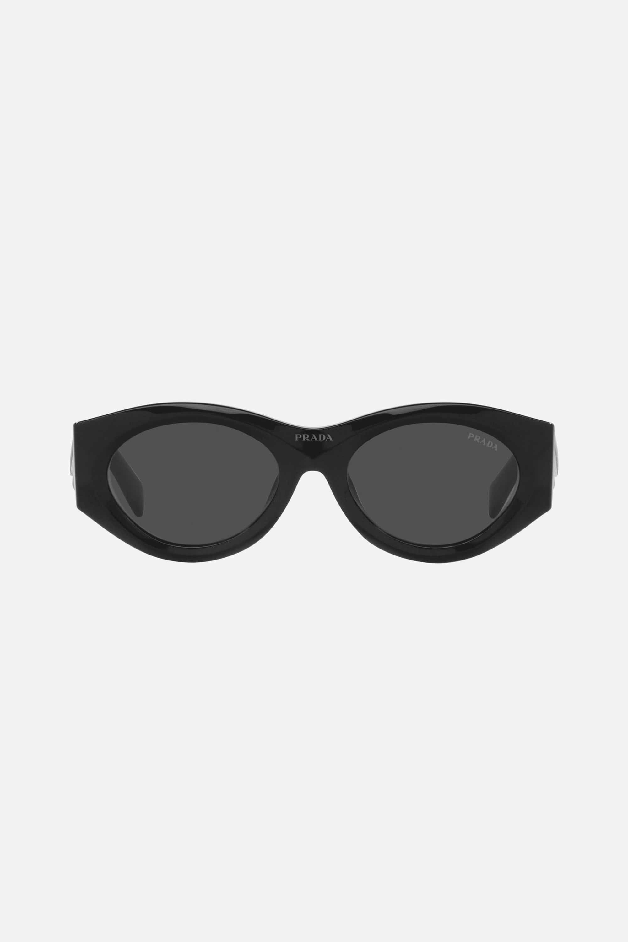 Prada PR20ZS black bold oval sunglasses