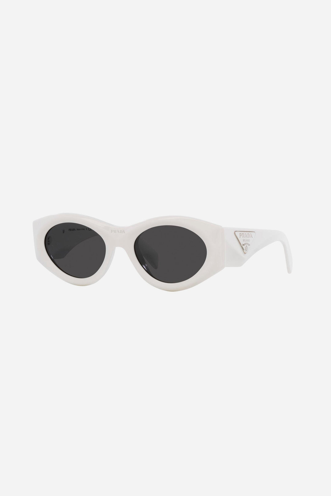 Prada PR20ZS white bold oval sunglasses